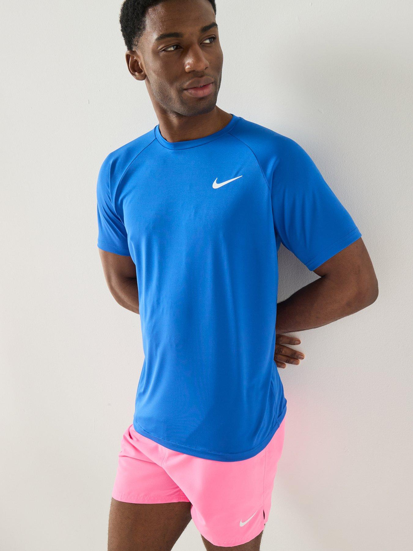 Image 1 of 6 of Nike Mens Short Sleeve Hydroguard T Shirt - Blue