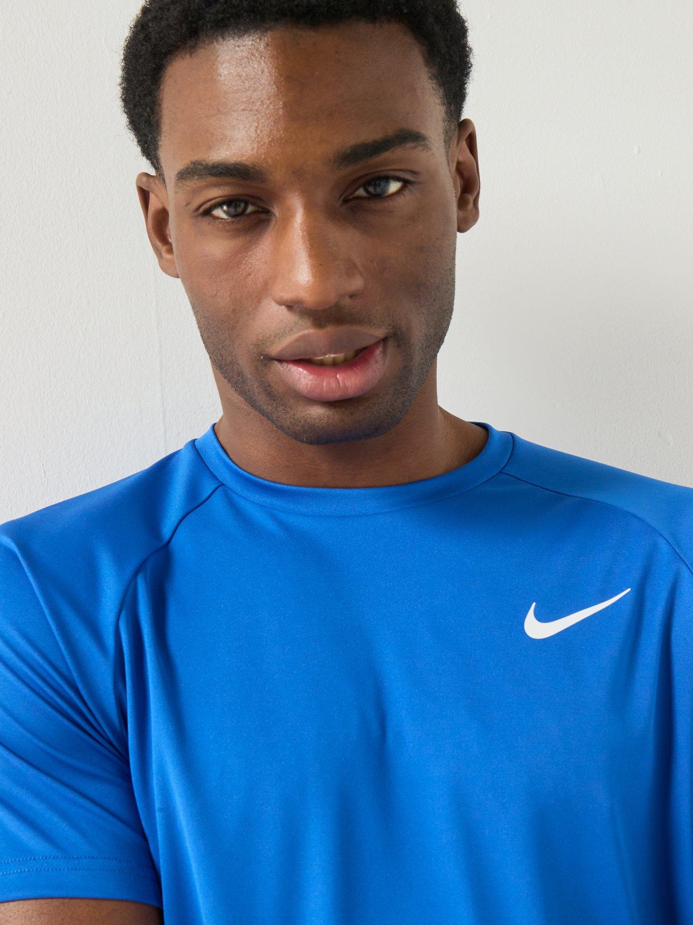 Image 4 of 6 of Nike Mens Short Sleeve Hydroguard T Shirt - Blue