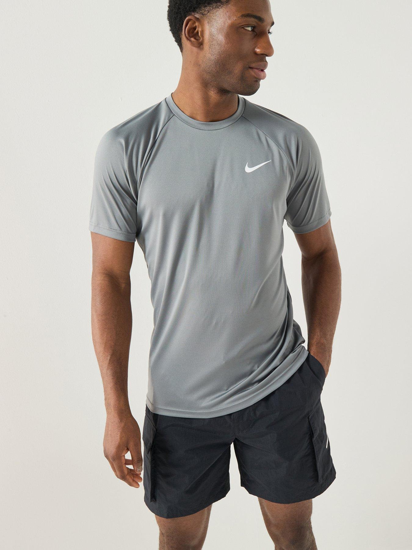 Image 1 of 5 of Nike Mens Short Sleeve Hydroguard T Shirt - Grey