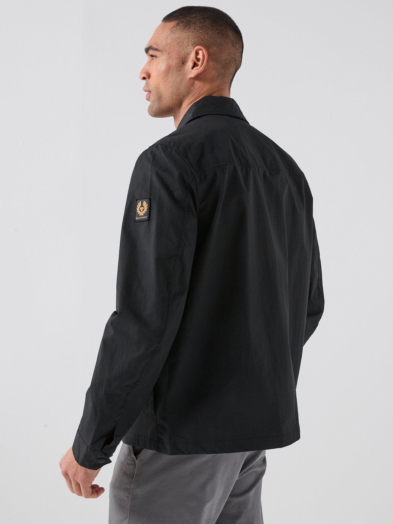 Image 2 of 5 of Belstaff Cargo Cotton Zip Overshirt - Black