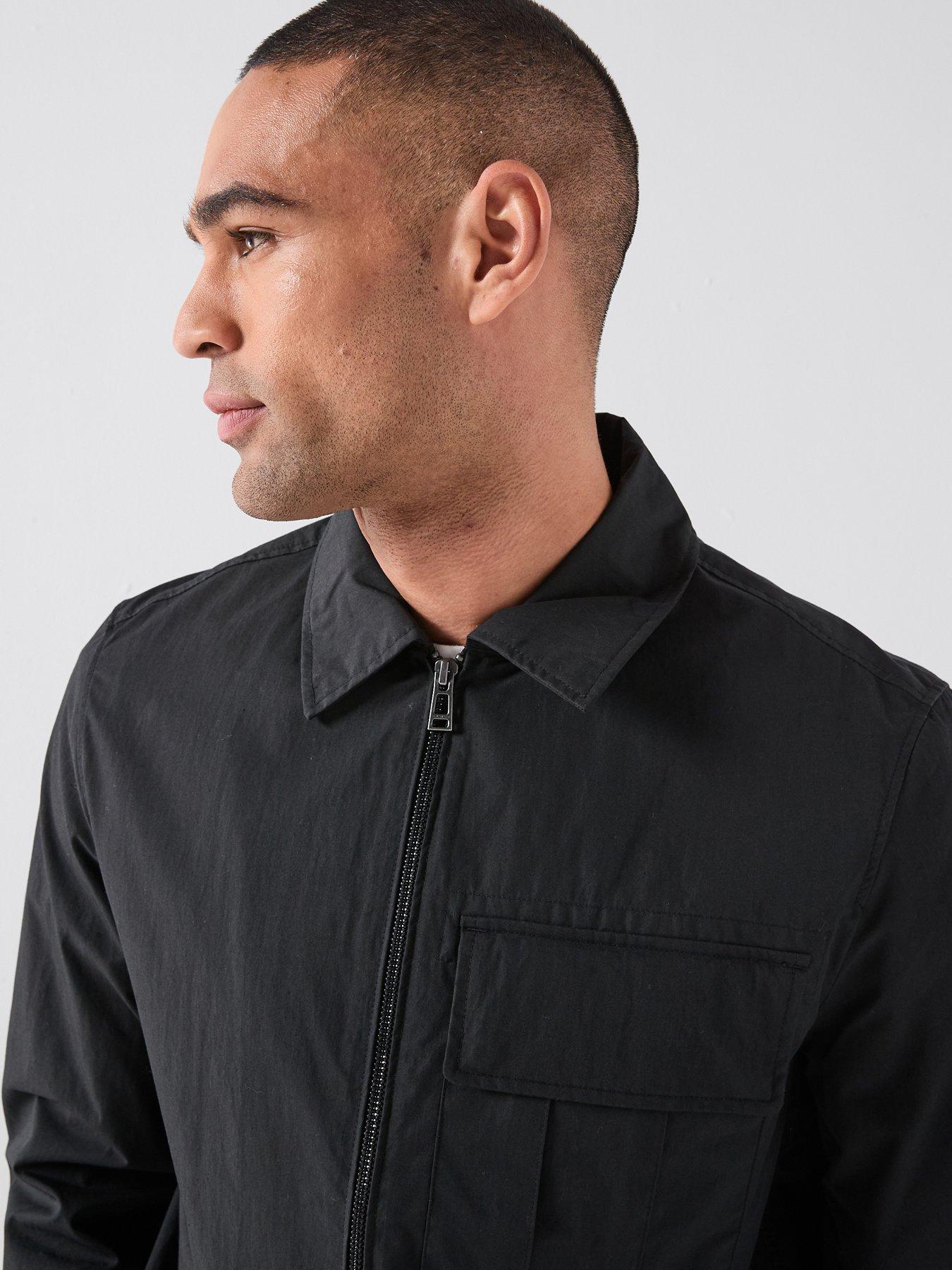 Image 4 of 5 of Belstaff Cargo Cotton Zip Overshirt - Black