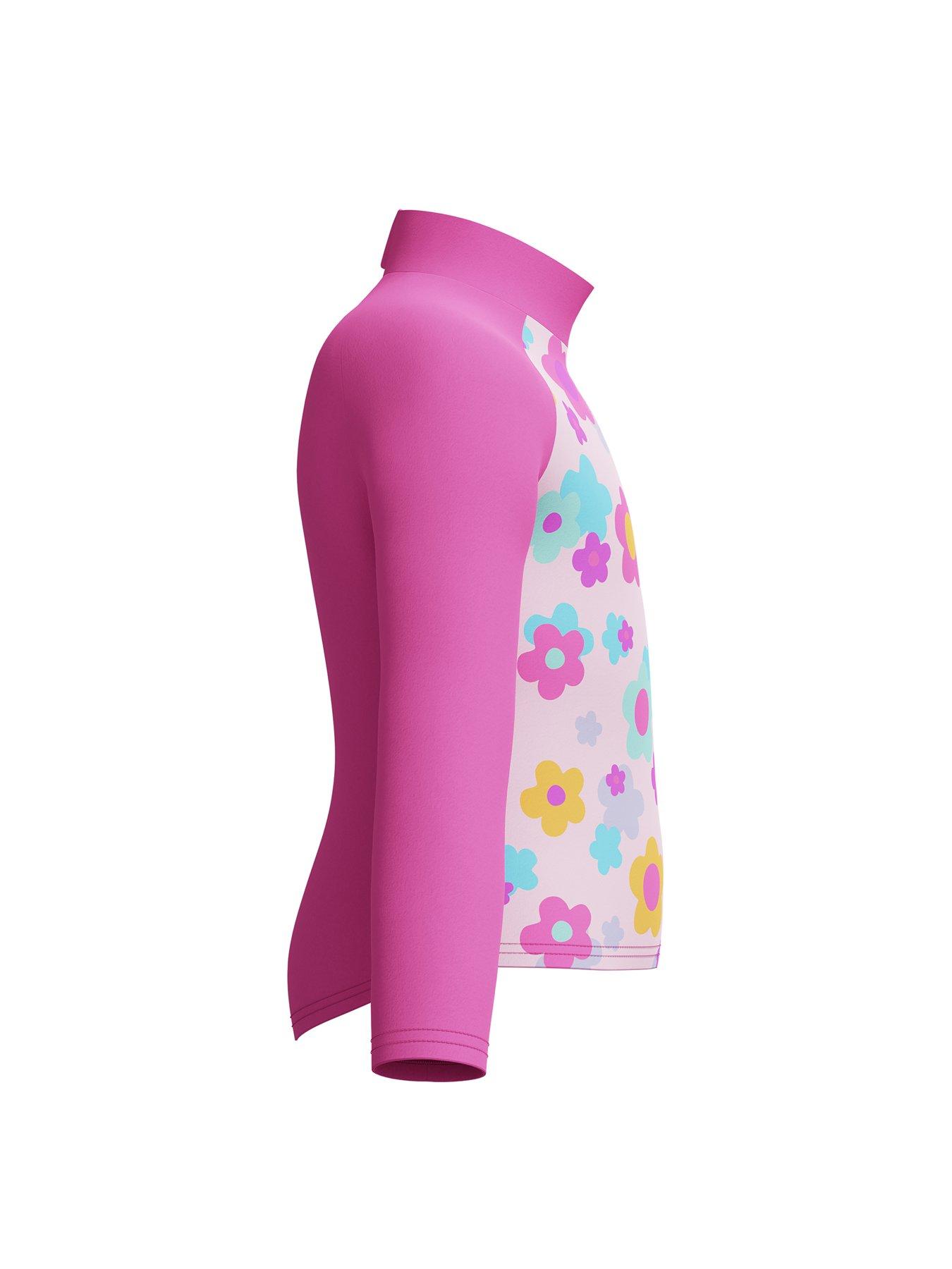 Speedo Girls Long Sleeve Print Rash Guard - Pink | Very
