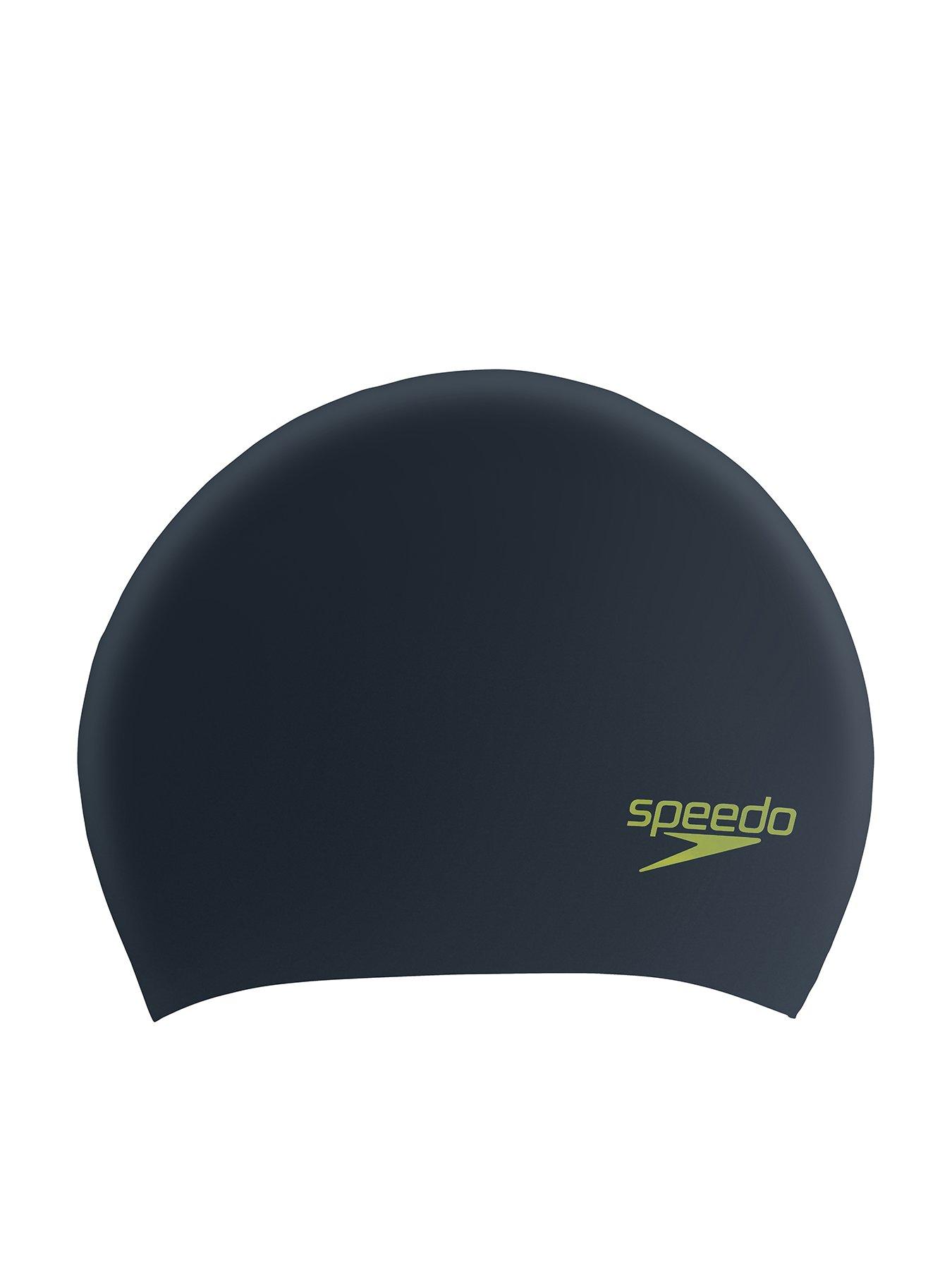 Speedo Junior Long Hair Silicone Swimming Cap - Black