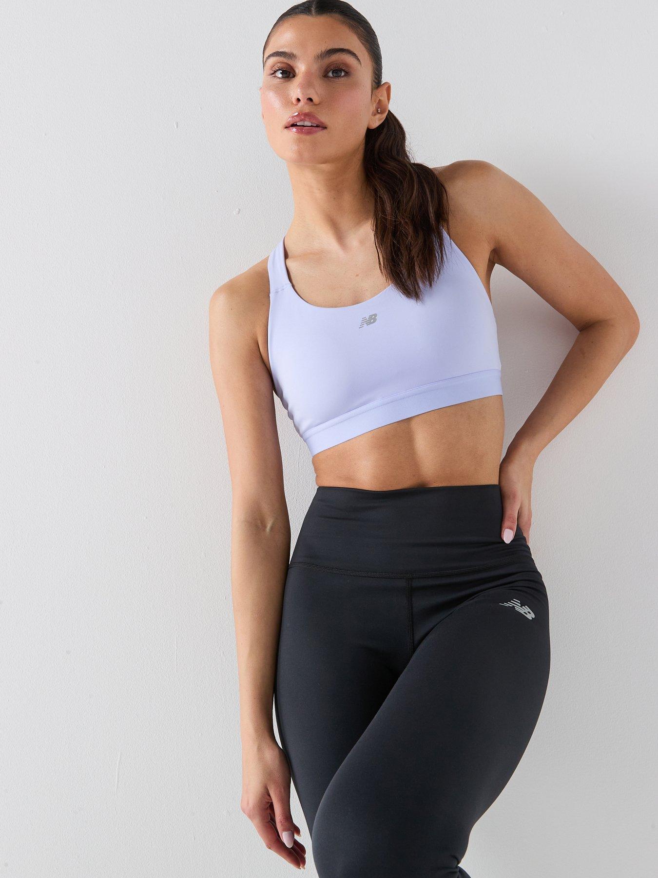 New Balance Womens Training Essential Bra, Blue, Size Xs, Women