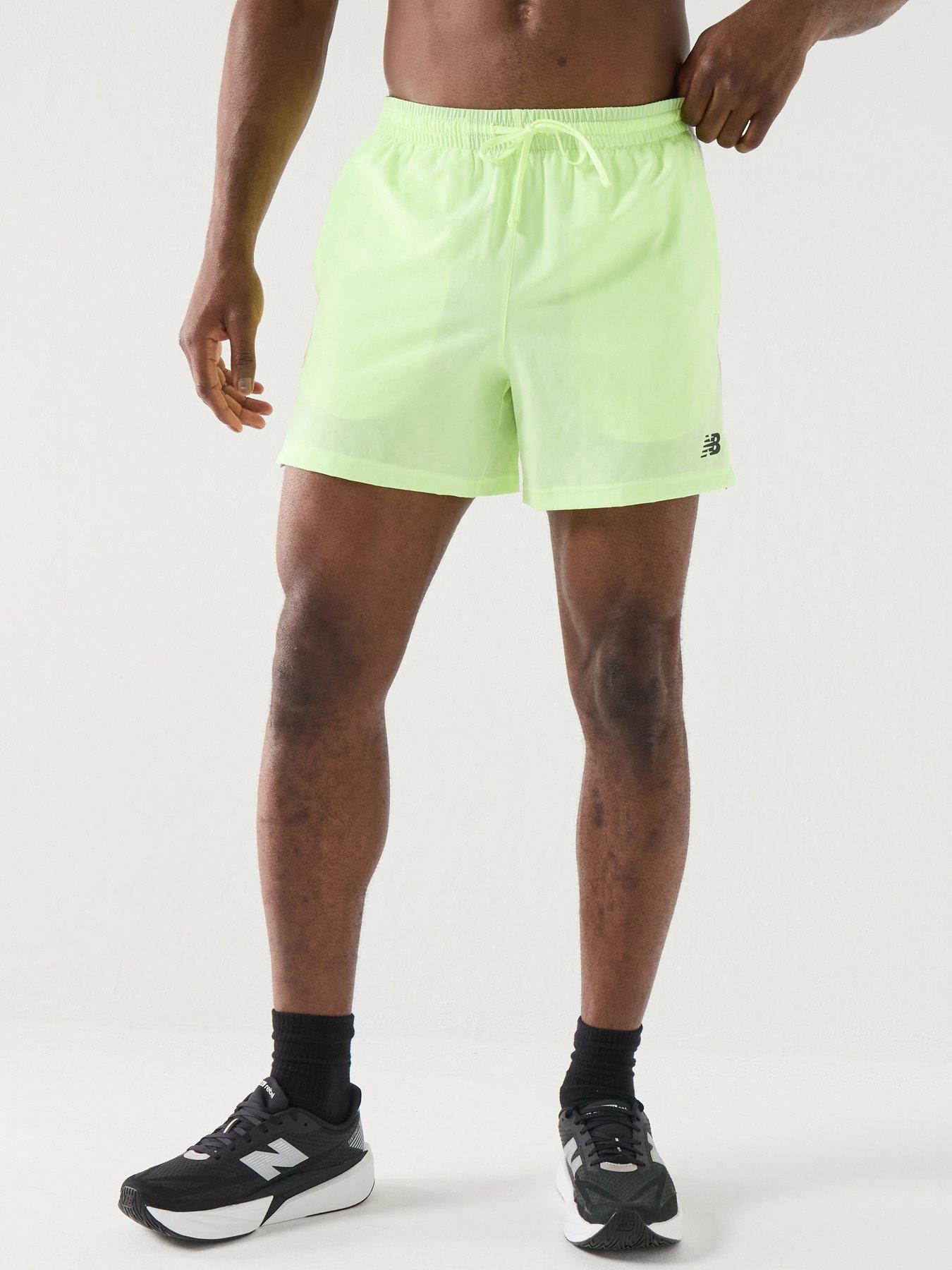 New Balance Mens Running Fast Days 5 Inch Short, Yellow, Size 2Xl, Men