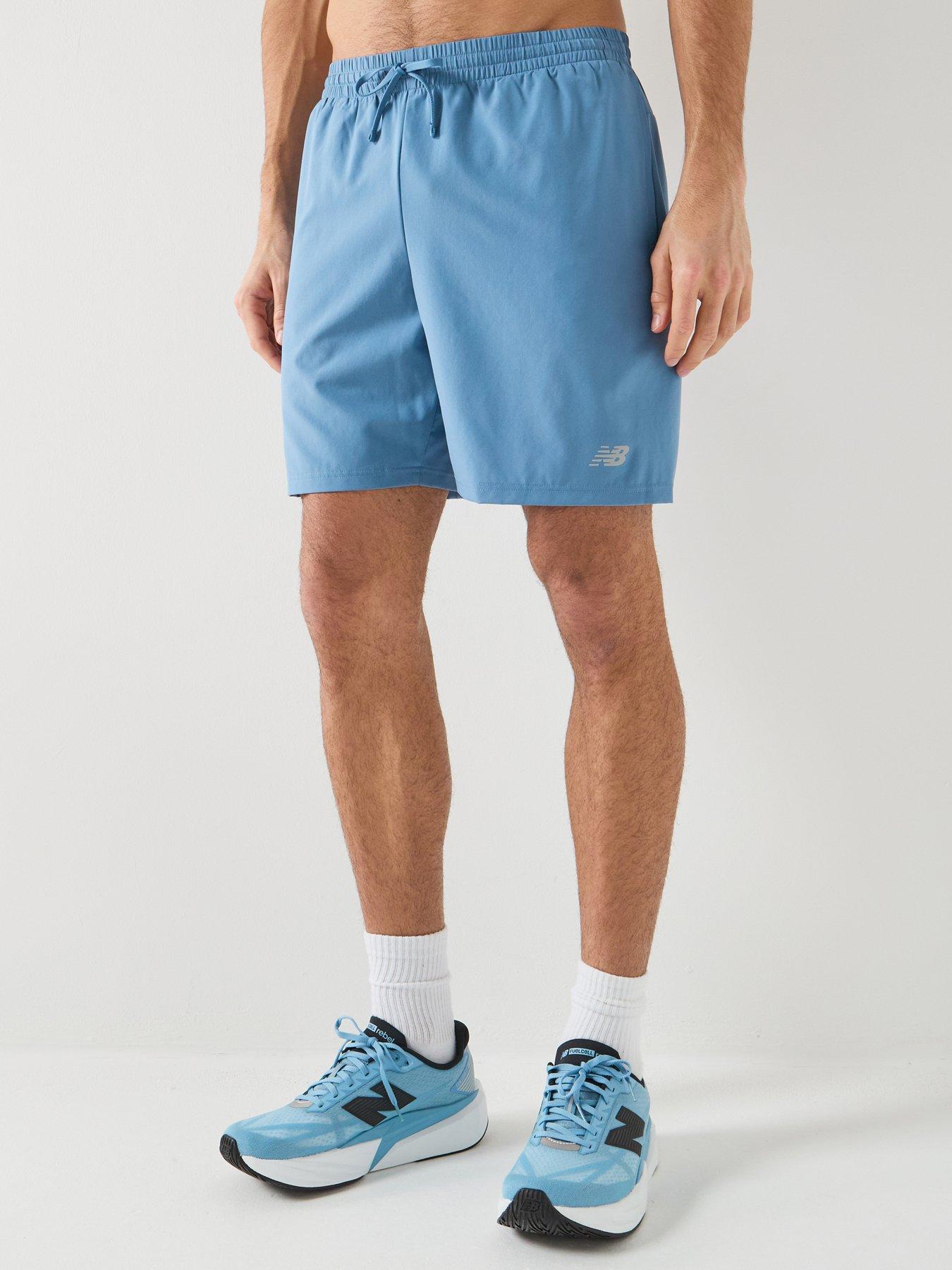 New Balance: Mens Running Sport Essentials 7 Inch Shorts - Green