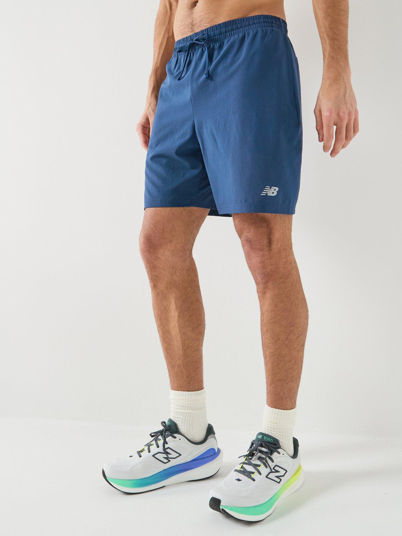 New Balance Mens Running Sport Essentials Shorts, Navy, Size L, Men