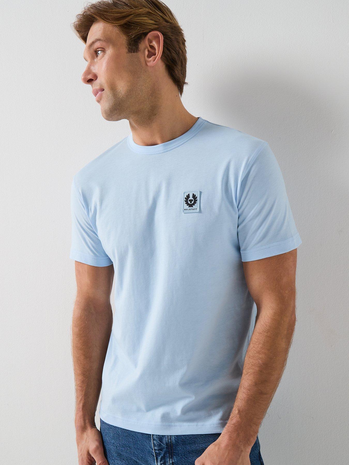 Belstaff Left Chest Patch Logo Regular Fit T-Shirt, Blue, Size L, Men