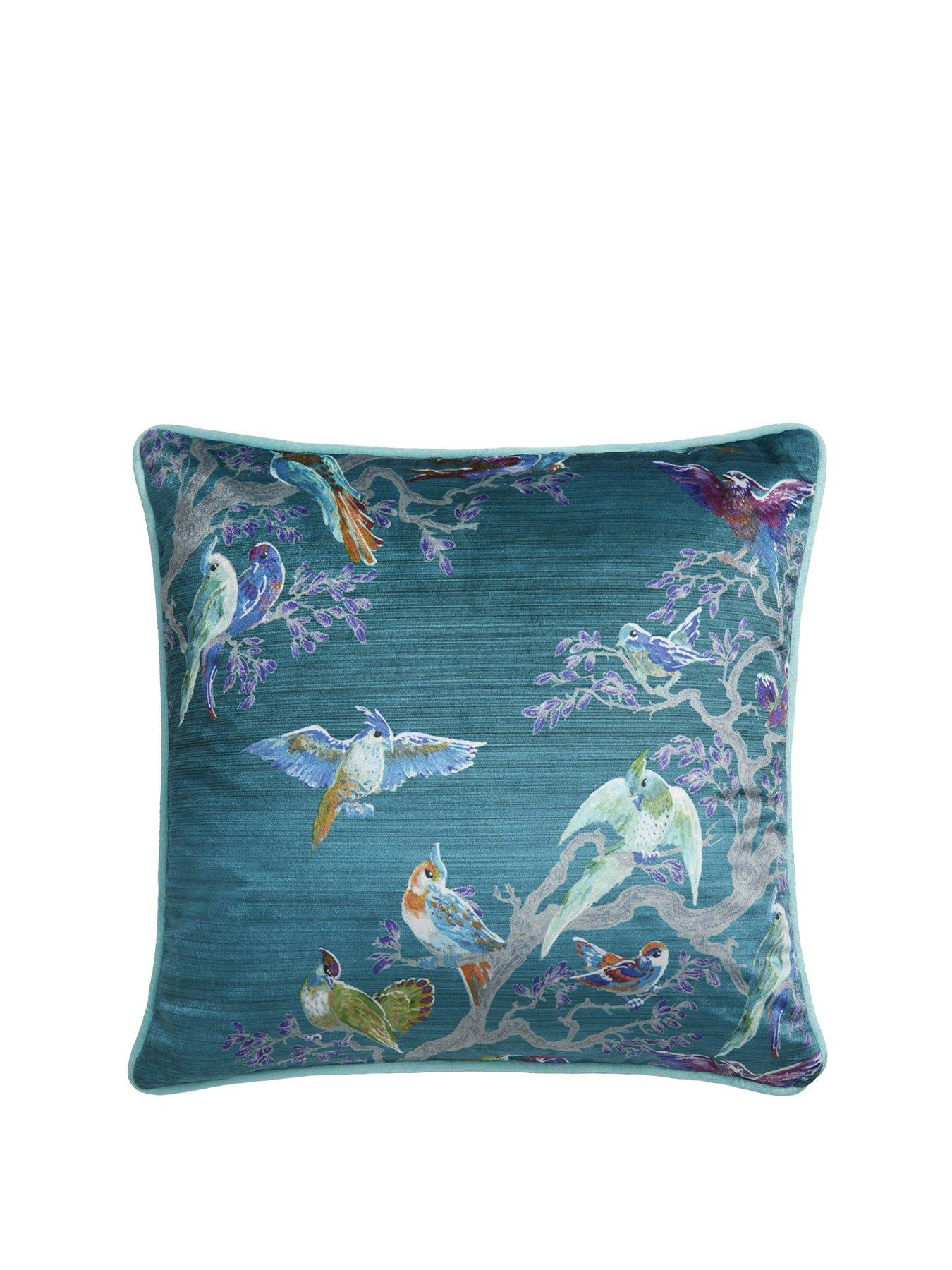 Image 2 of 3 of Laurence Llewelyn-Bowen Birdity Absurdity Filled Cushion- Blue