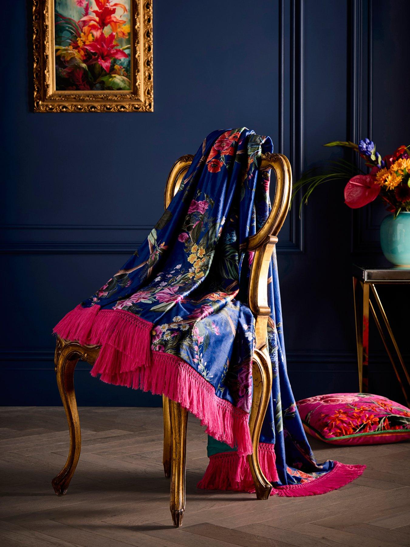 Image 1 of 4 of Laurence Llewelyn-Bowen Cotswold Fantasia Throw- Navy
