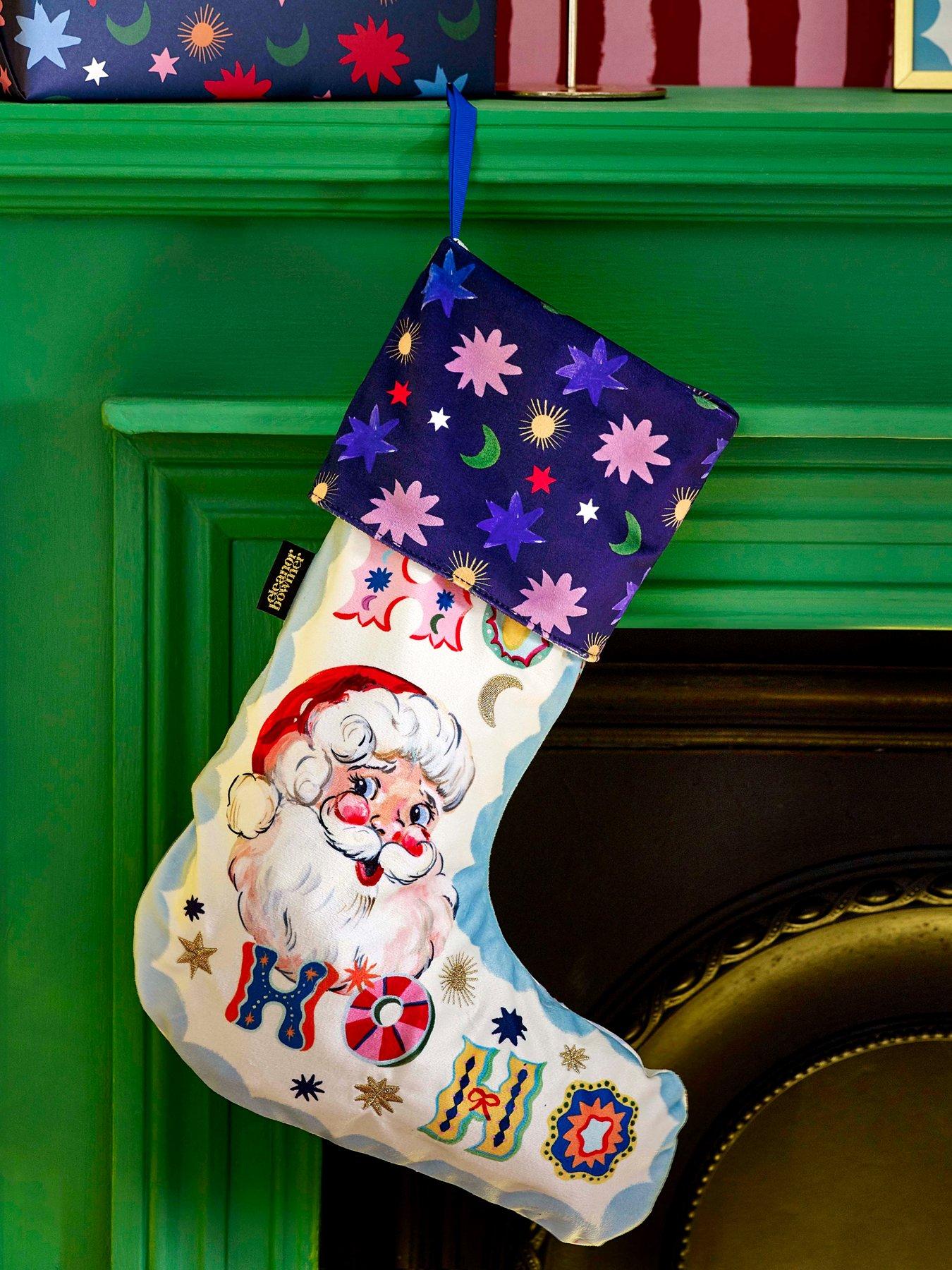 Eleanor Bowmer Ho Ho Ho Velvet Christmas Stocking