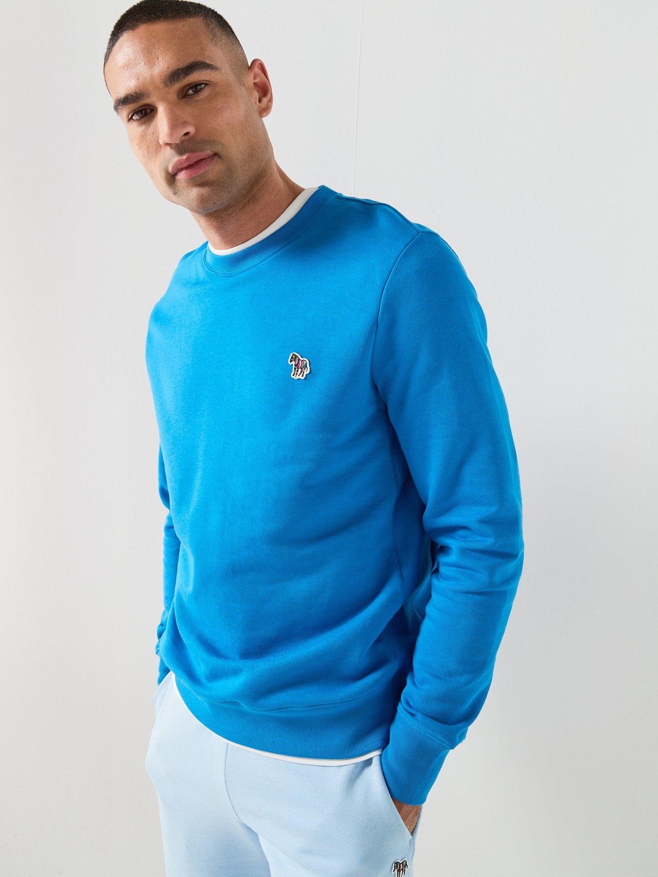PS PAUL SMITH Regular Fit Zebra Crew Sweat - Blue