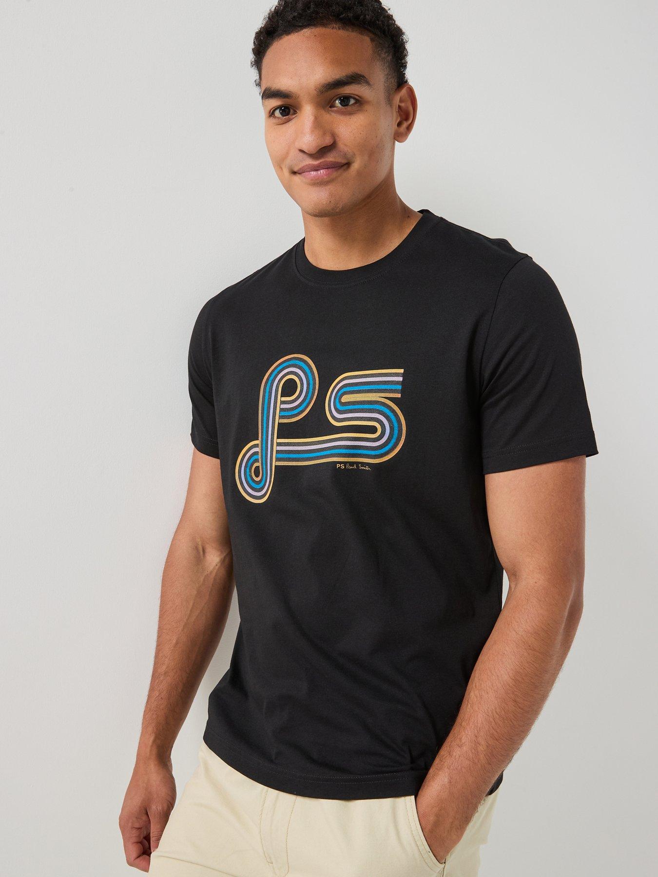 PS PAUL SMITH Ps Paul Smith Regular Fit Swirly Logo T-shirt - Black