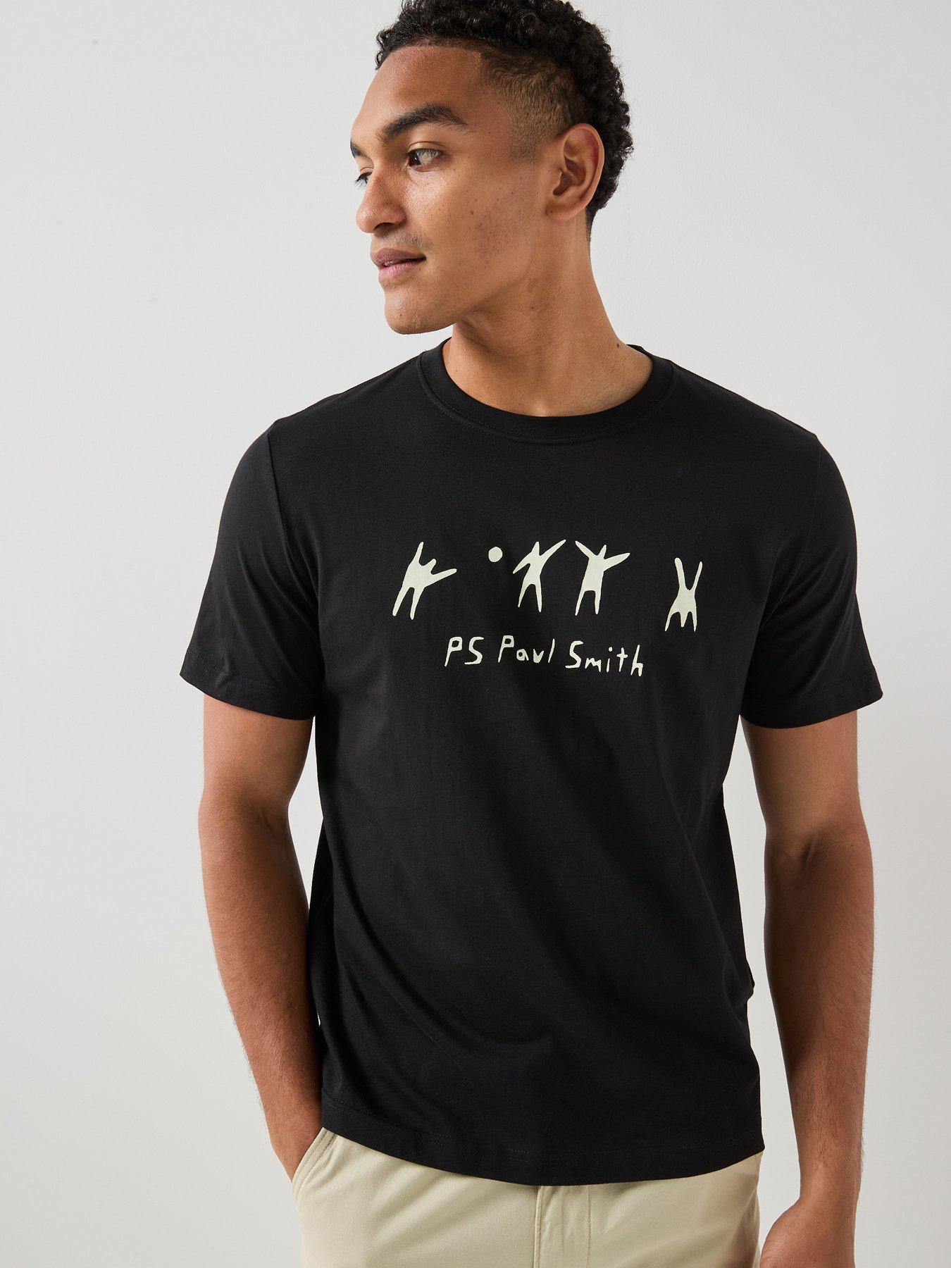PS PAUL SMITH Ps Paul Smith Regular Fit Vollyball Graphic T-shirt - Black
