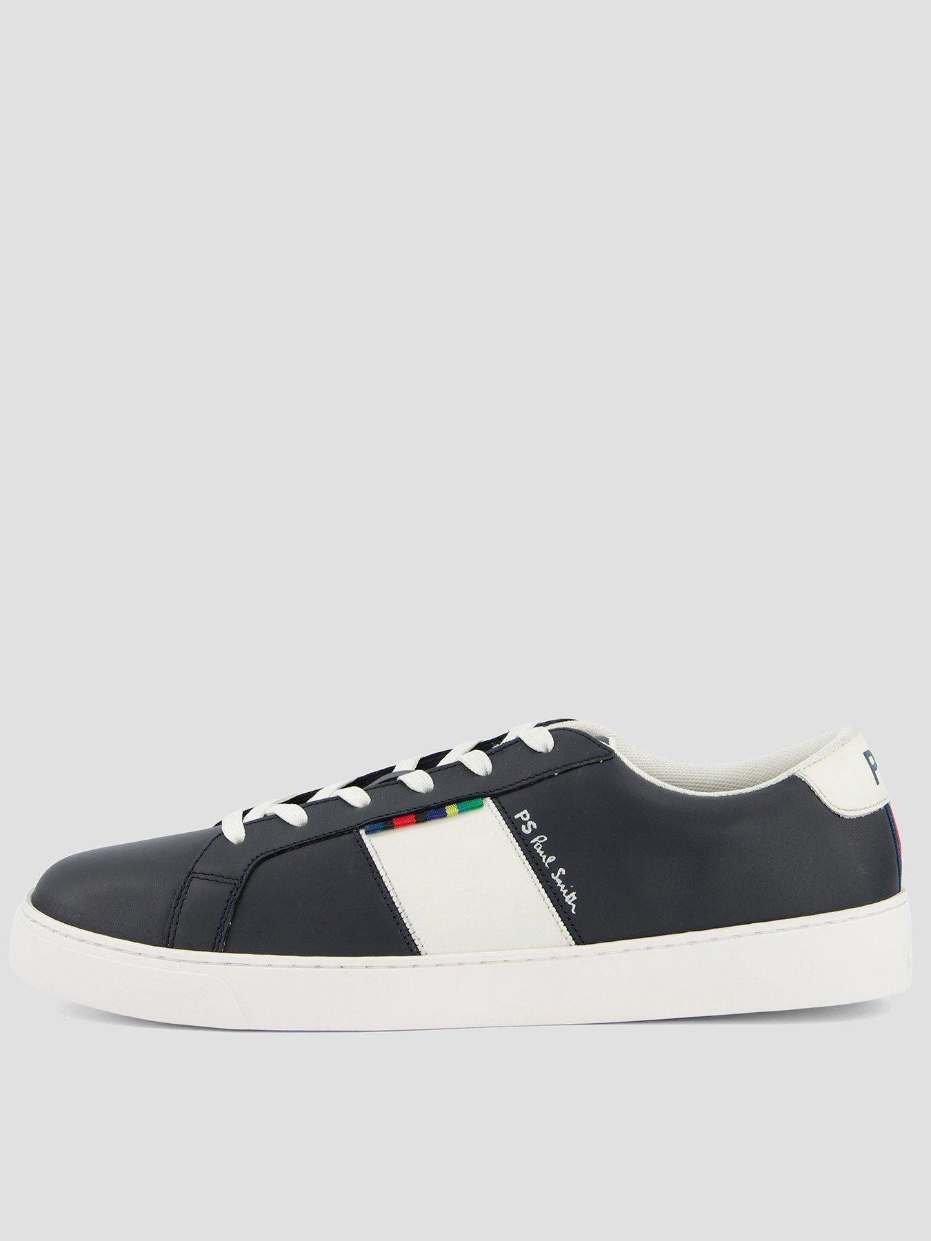 Ps Paul Smith Beech Logo Leather Trainers - Navy