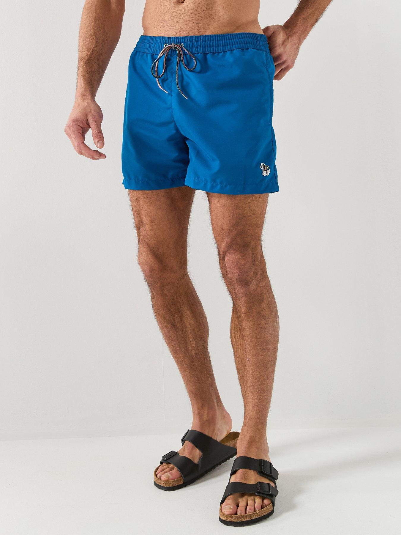 PS PAUL SMITH Zebra Swim Shorts, Blue, Size L, Men