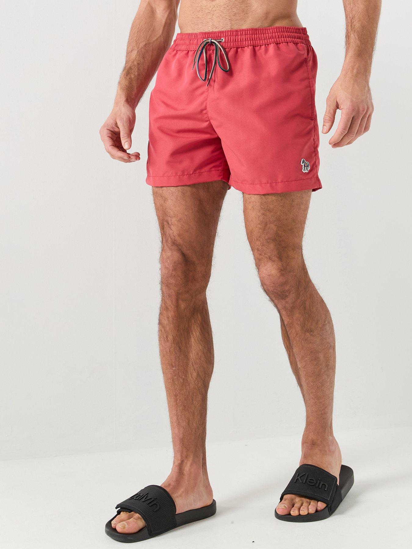PS PAUL SMITH Zebra Swim Shorts, Orange, Size S, Men