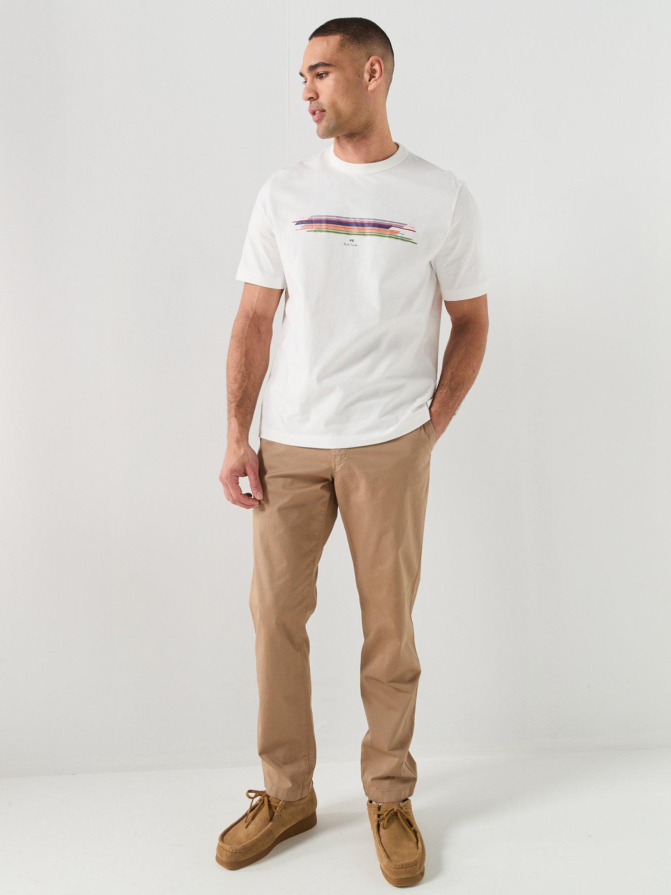 Image 3 of 5 of PS PAUL SMITH Regular Fit Stripe Graphic T-shirt - White