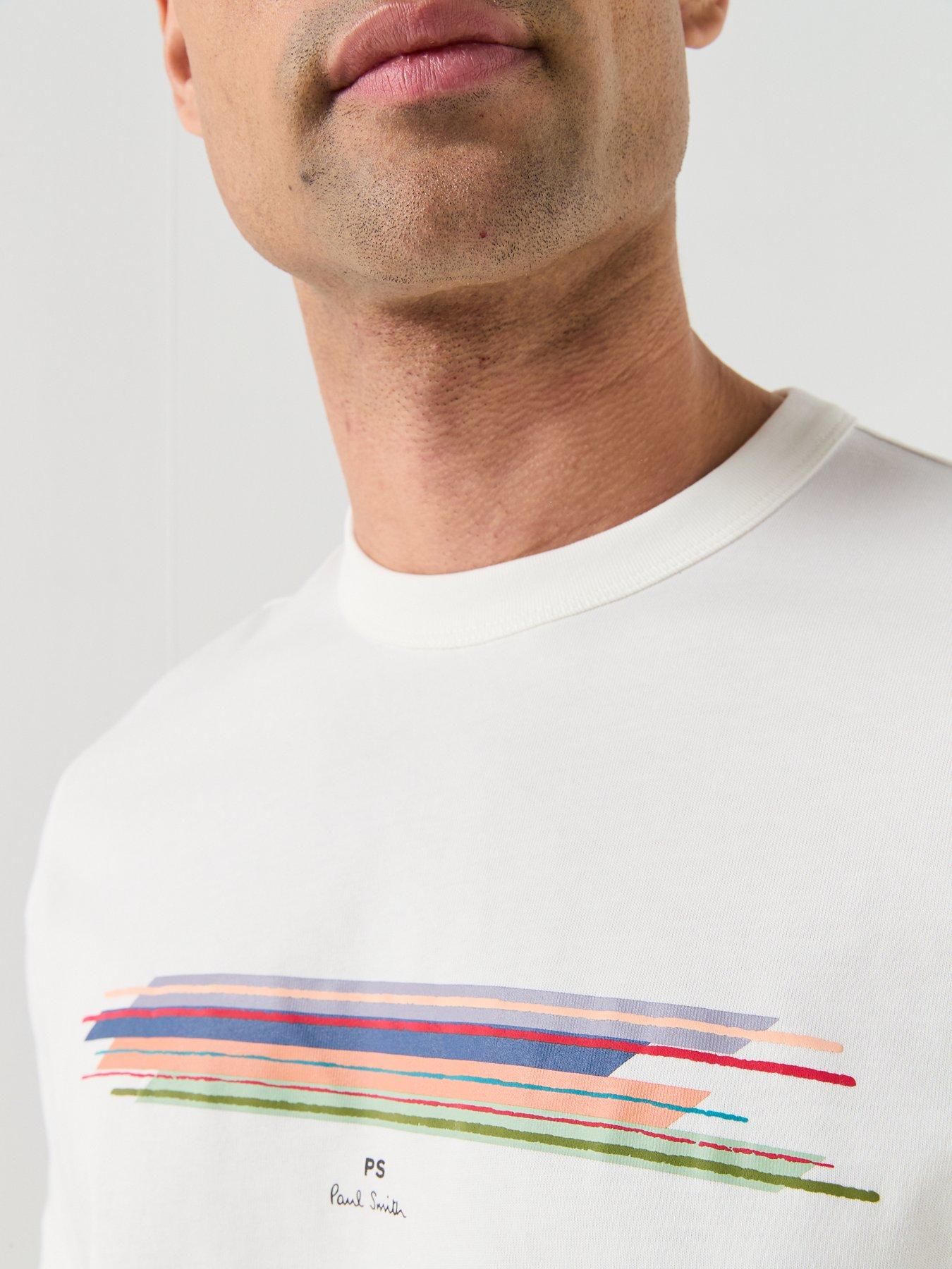 Image 4 of 5 of PS PAUL SMITH Regular Fit Stripe Graphic T-shirt - White