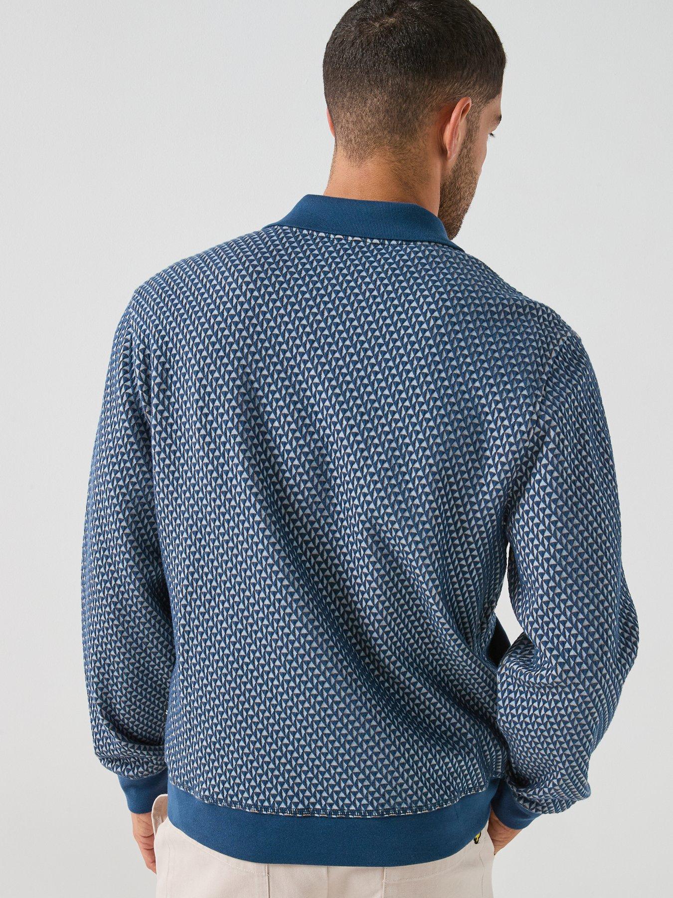 Image 2 of 4 of PS PAUL SMITH Regular Fit Collared Knitted Cardigan - Blue