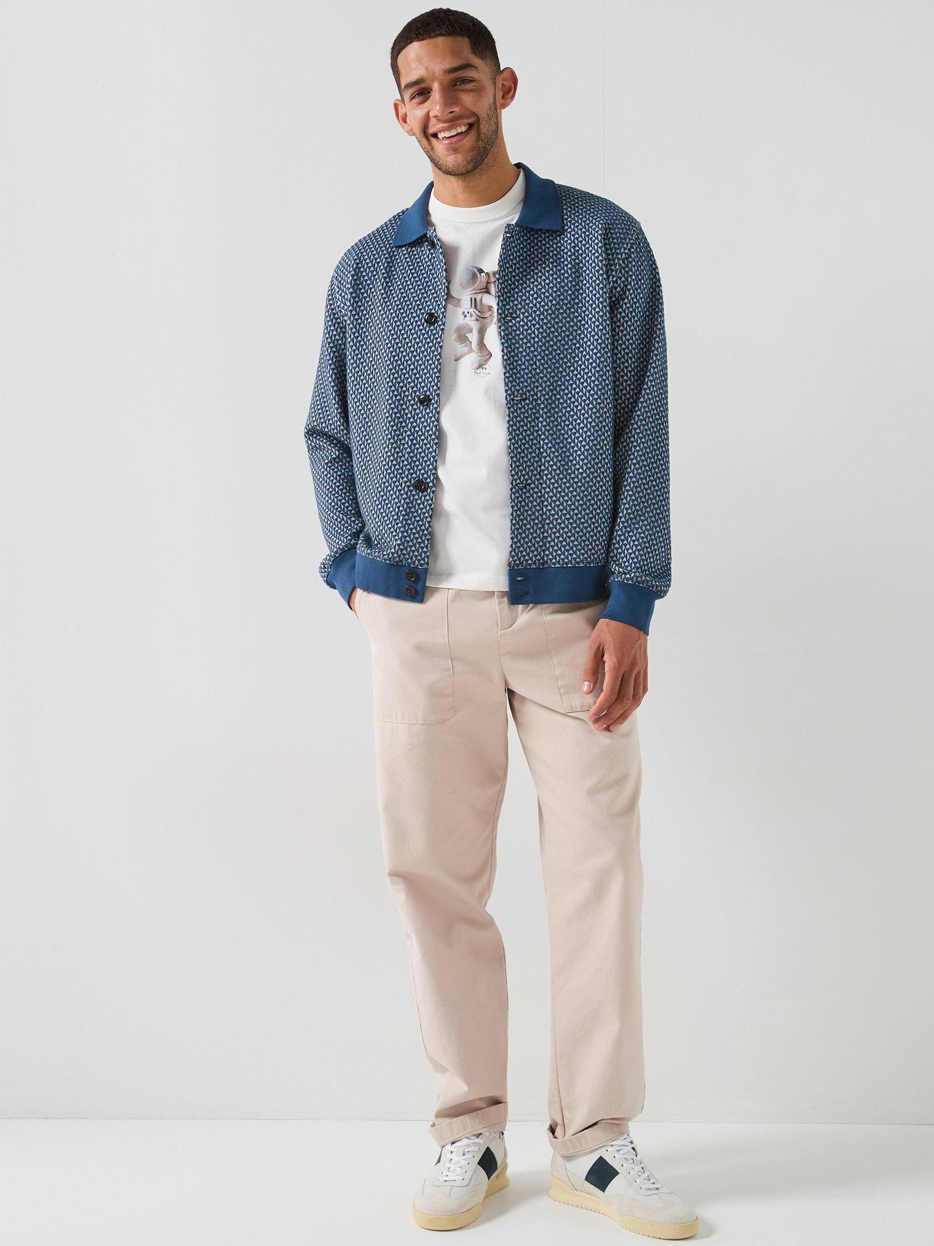 Image 3 of 4 of PS PAUL SMITH Regular Fit Collared Knitted Cardigan - Blue