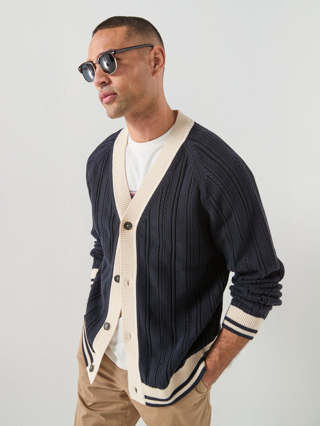 Ps Paul Smith Button Through Knitted Cardigan - Navy
