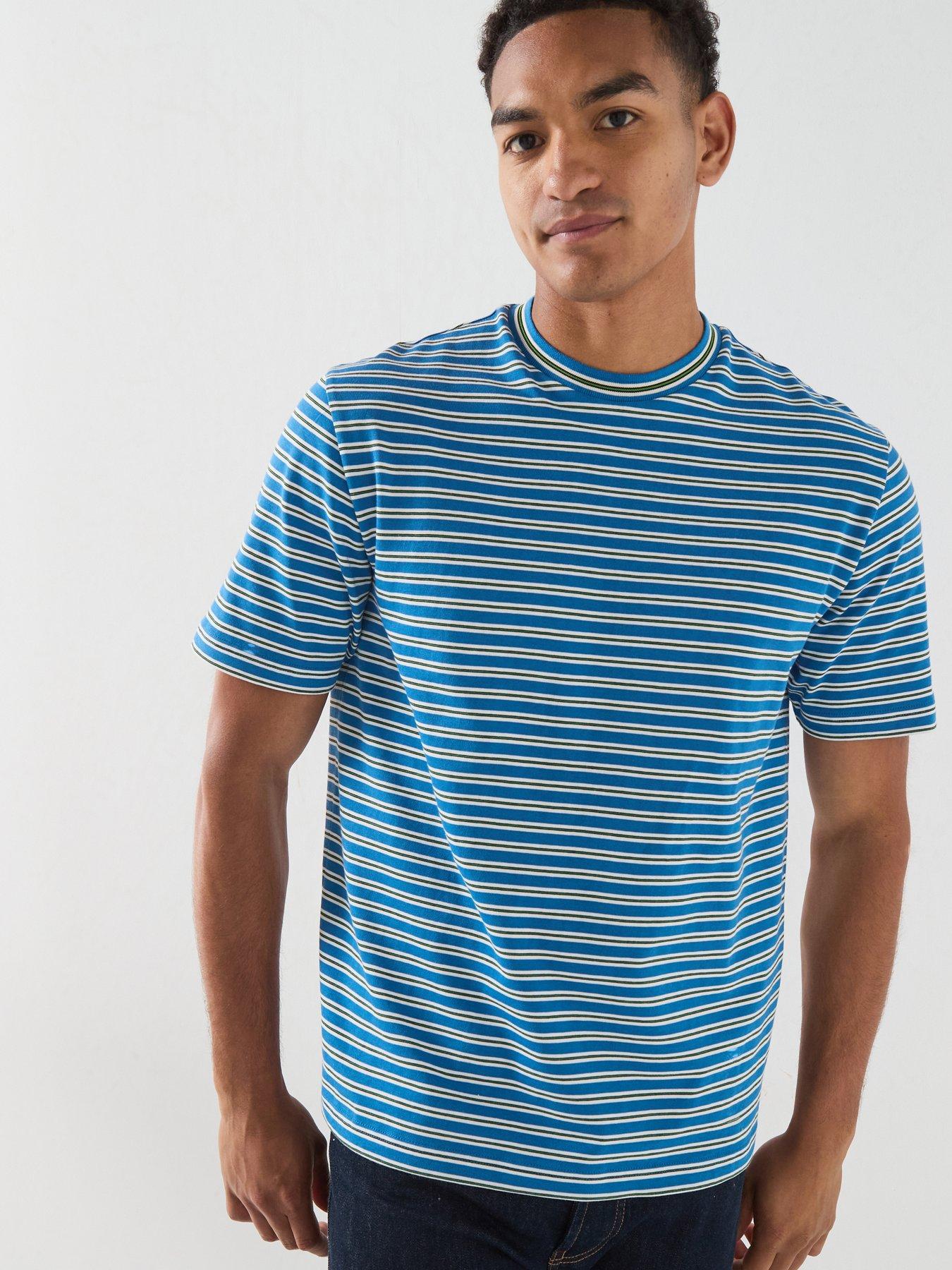 PS PAUL SMITH Ps Paul Smith Regular Fit Stripe T-shirt - Blue