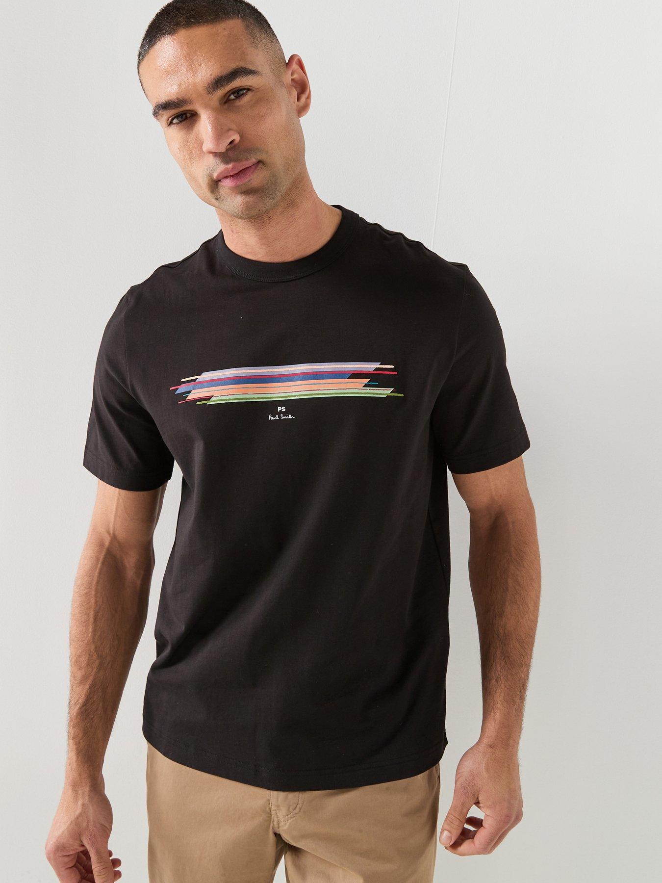PS PAUL SMITH Stripe Graphic T-Shirt, Black, Size Xl, Men