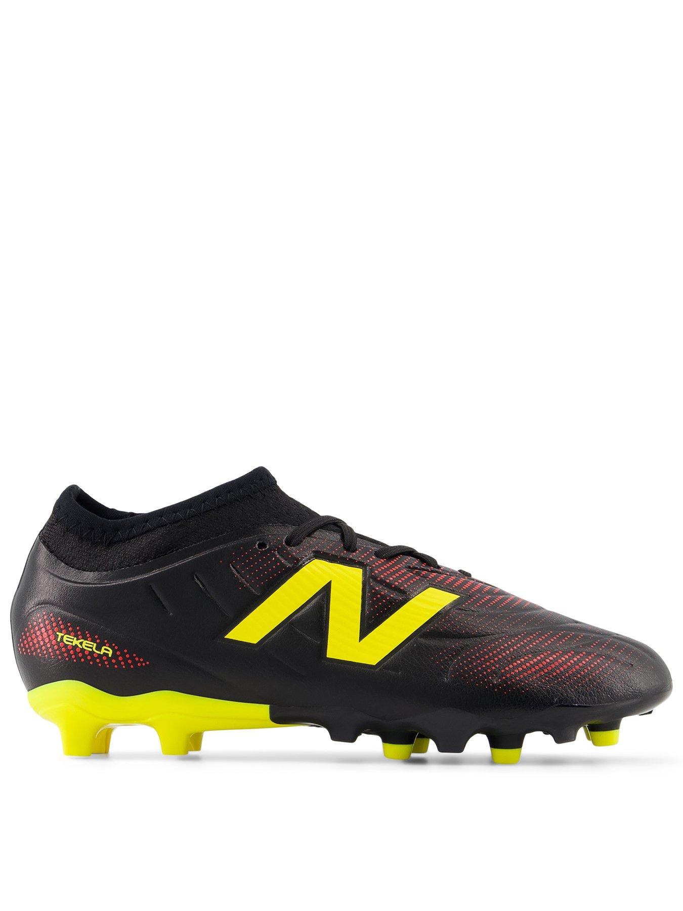 New Balance Junior Tekela Academy Firm Ground Football Boots - Black/Yellow