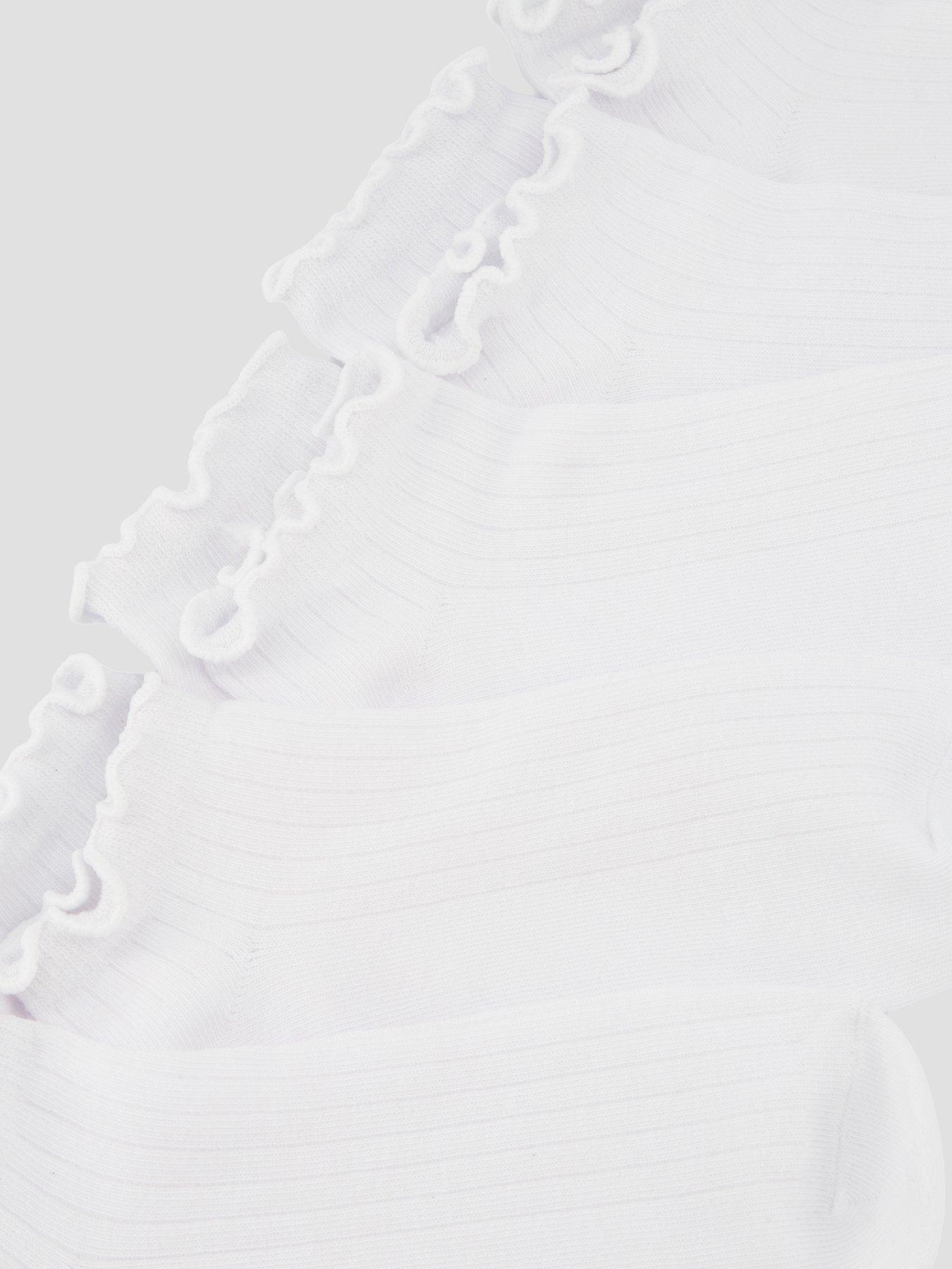 Image 3 of 3 of The Very Collection 5 Pack Frill Edge Trainer Liner Socks - White
