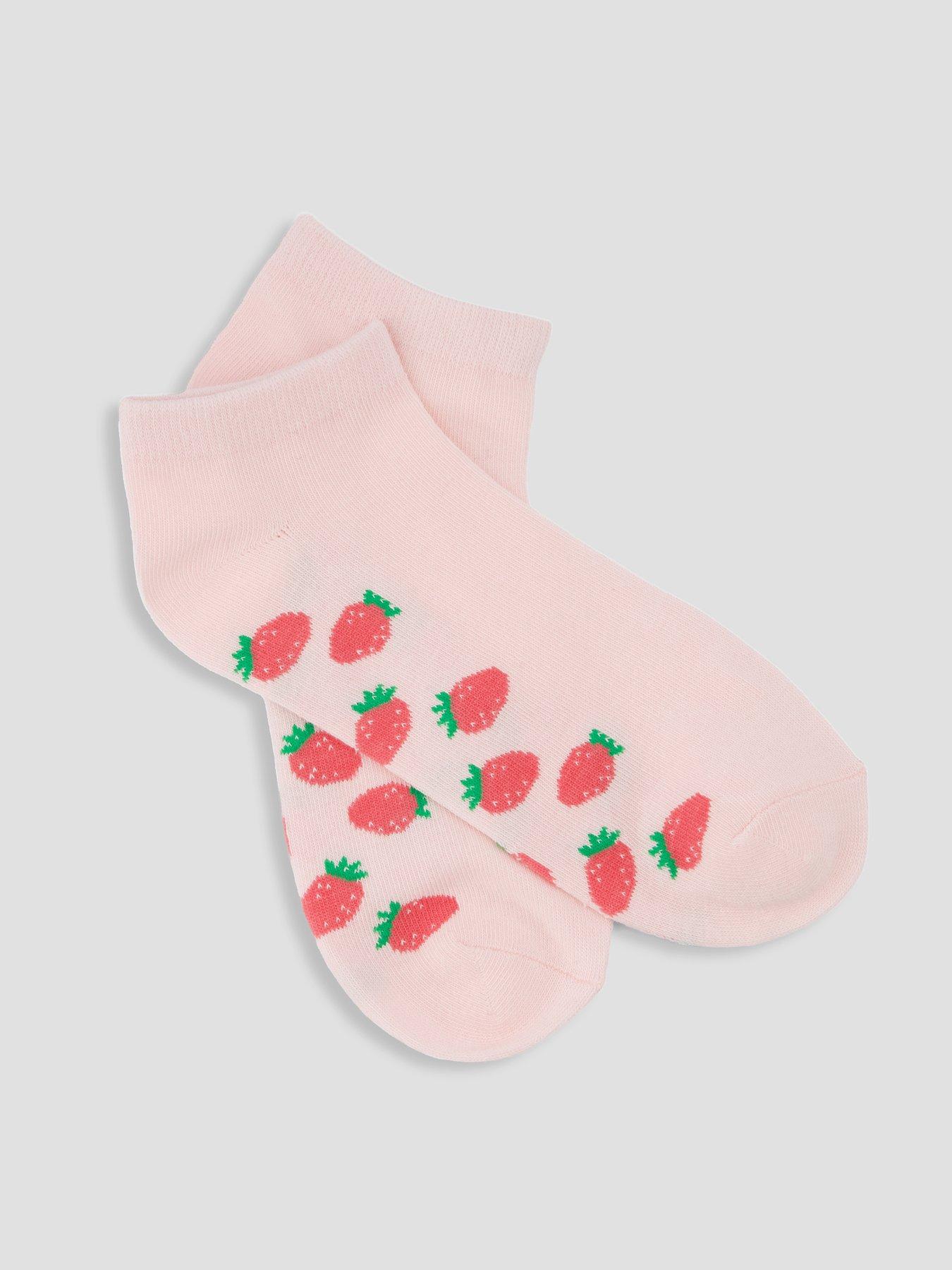 Image 2 of 3 of The Very Collection 5 Pack Strawberry, Check And Polka Dot Trainer Liner Socks - Multi