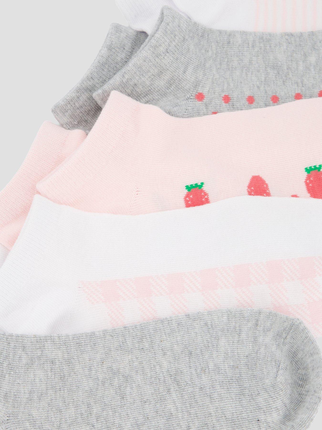 Image 3 of 3 of The Very Collection 5 Pack Strawberry, Check And Polka Dot Trainer Liner Socks - Multi