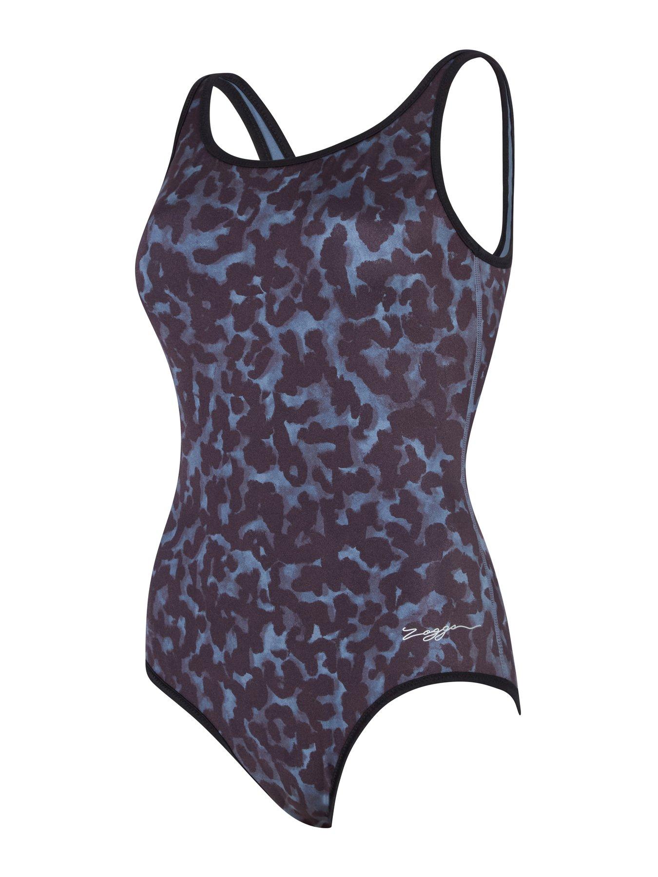 Zoggs Womens Swim Reversible Binding Scoopbackswimsuit - Grey