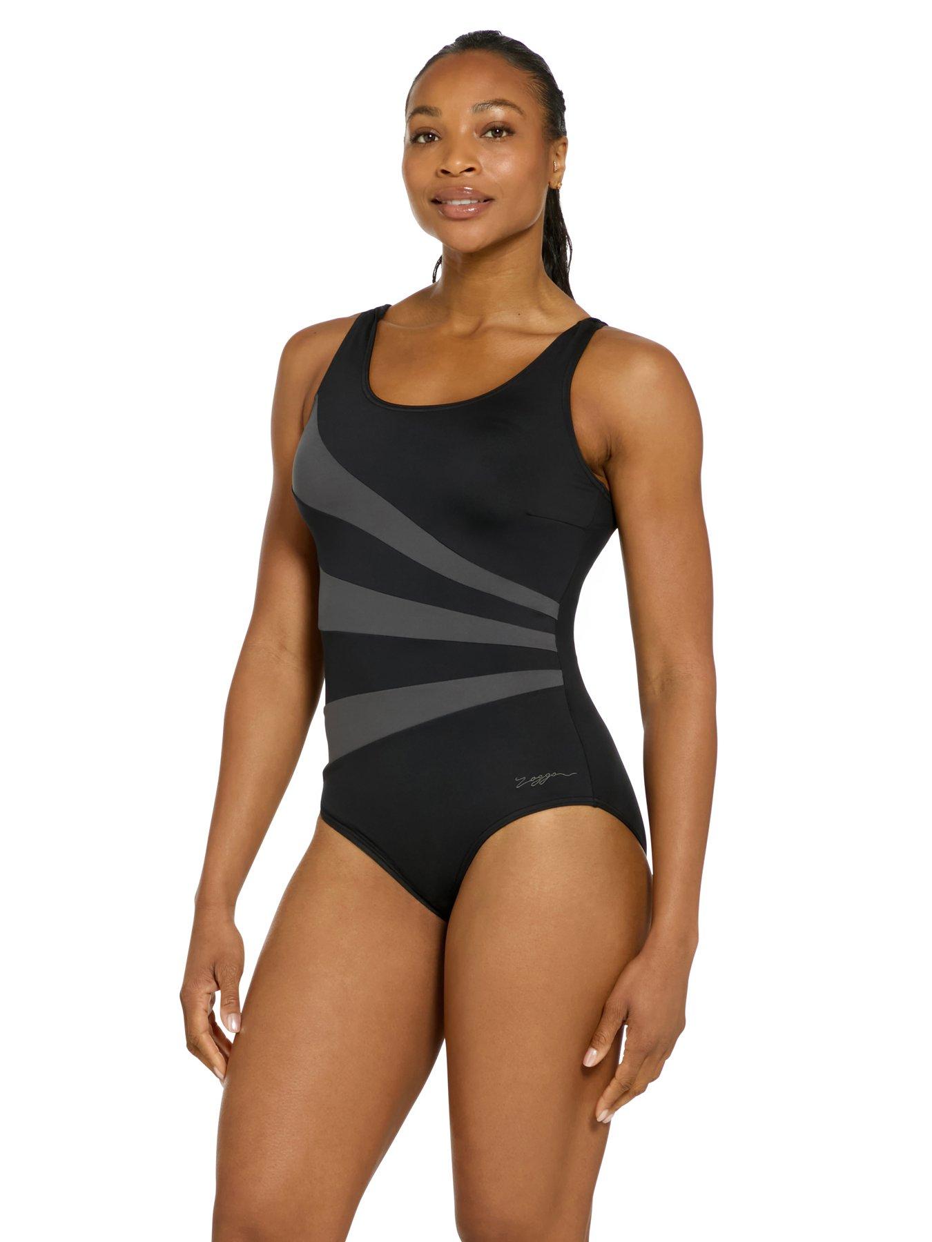 Zoggs Womens Swim Sandon Scoopback Ecolast Swimsuit - Black
