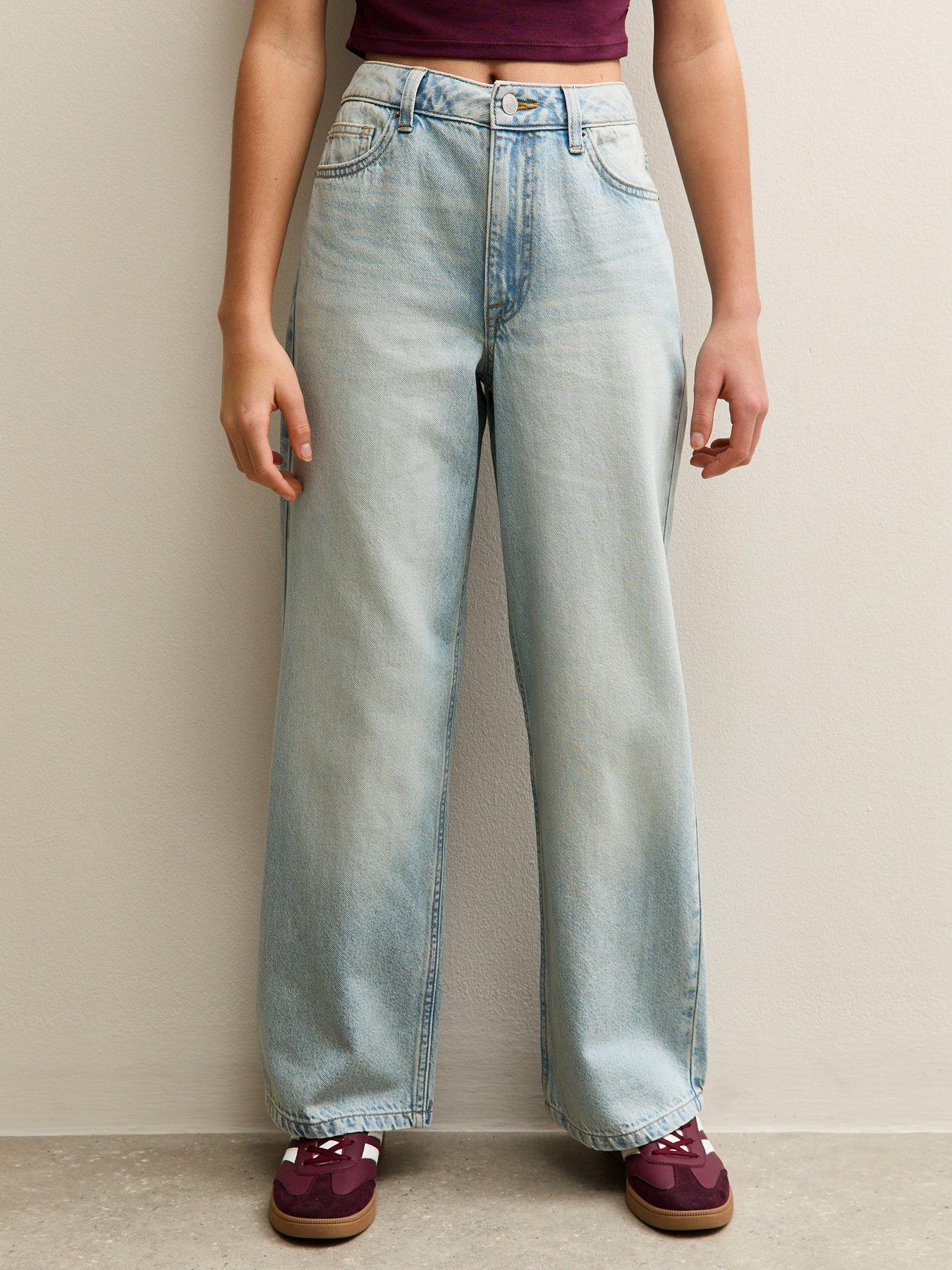 New Look 915 Girls Wide Leg Denim Jeans - Blue