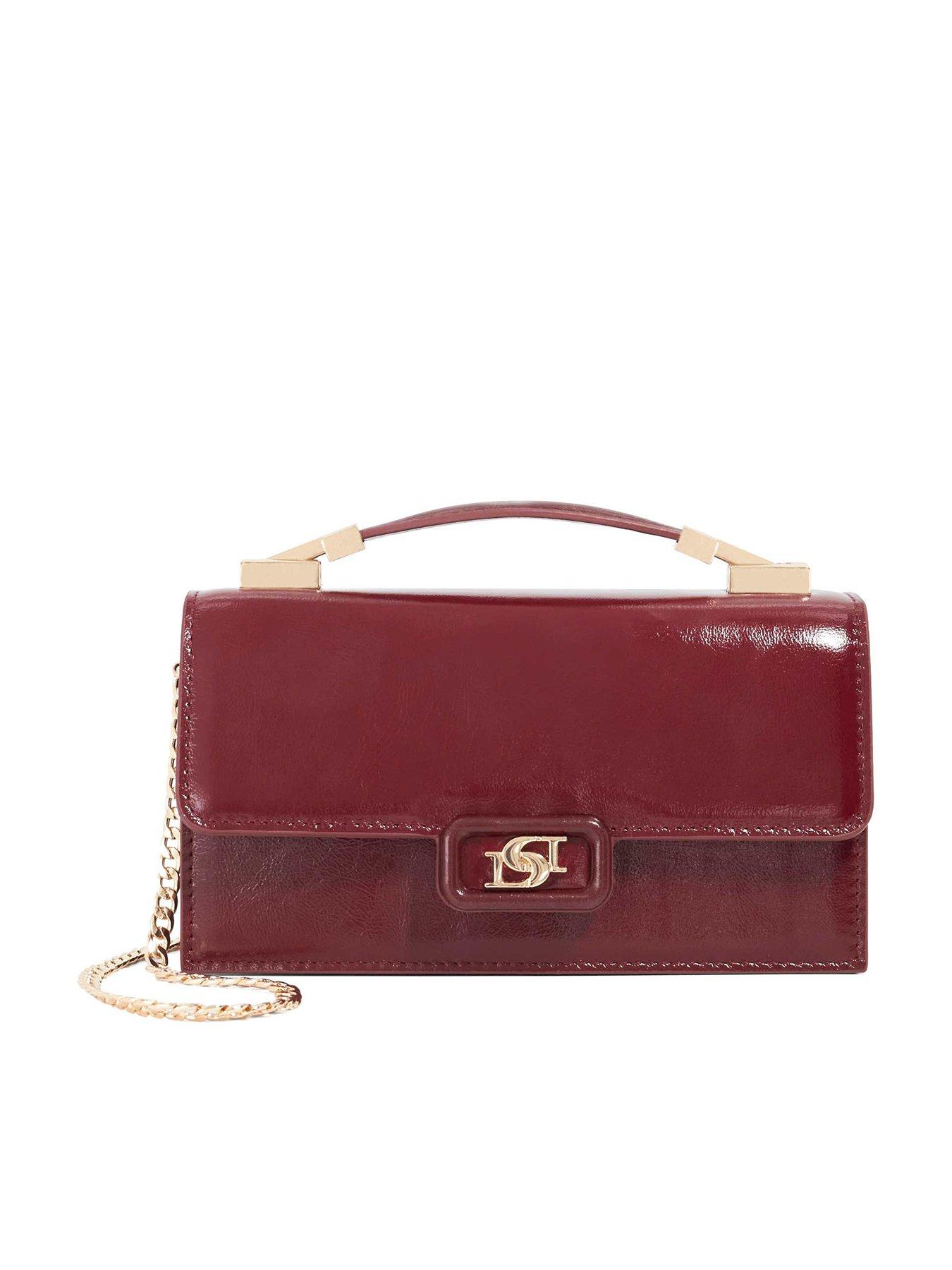 Dune London Skilled Top Handle Microbag - Burgundy Red