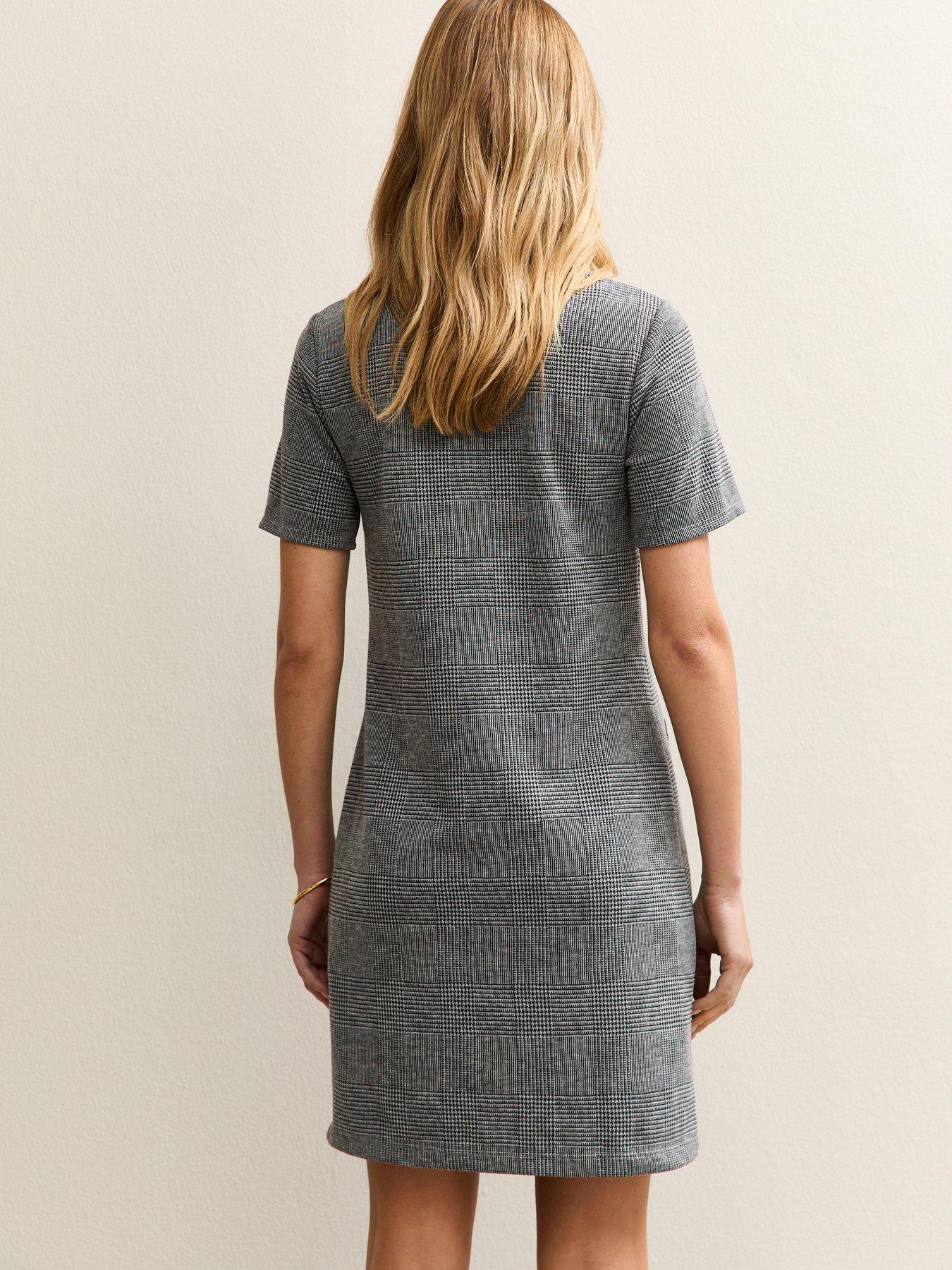 New Look Grey Check T-shirt Mini Dress | Very