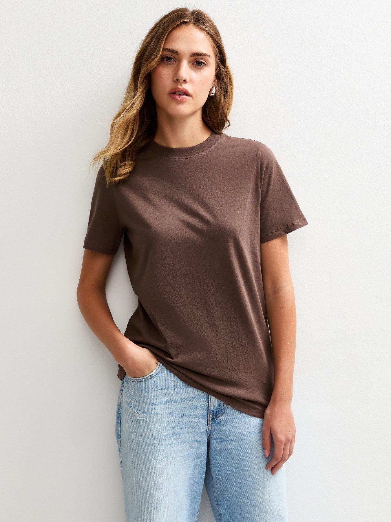 New Look Dark Brown Relaxed Jersey T-Shirt