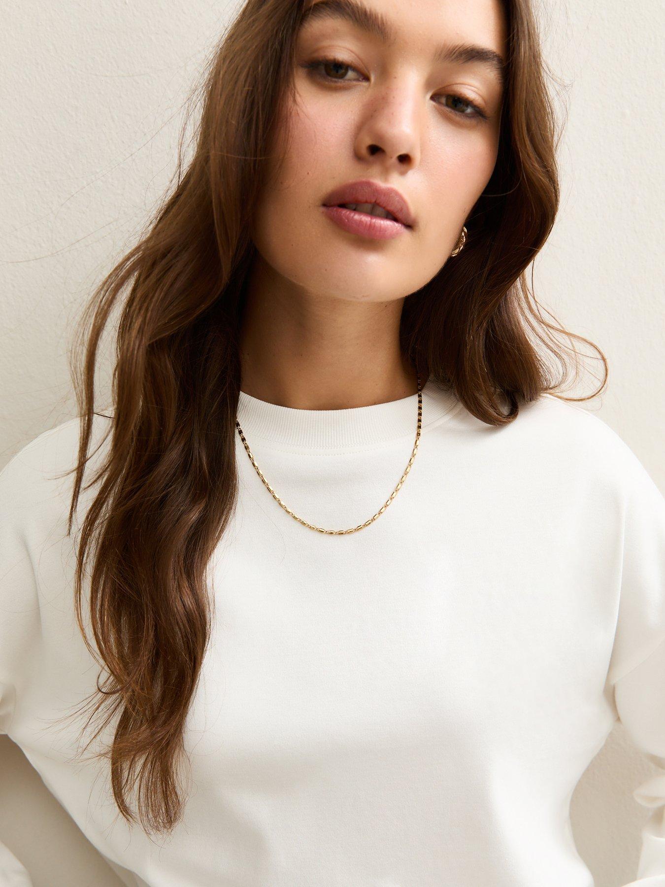 Image 5 of 5 of New Look Off White Premium Cotton Long Sleeve T-shirt