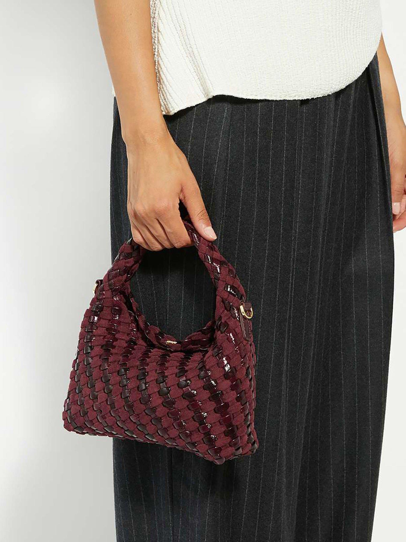 Image 1 of 6 of Dune London Dinkydeliberate Mini Woven Slouch Bag - Purple