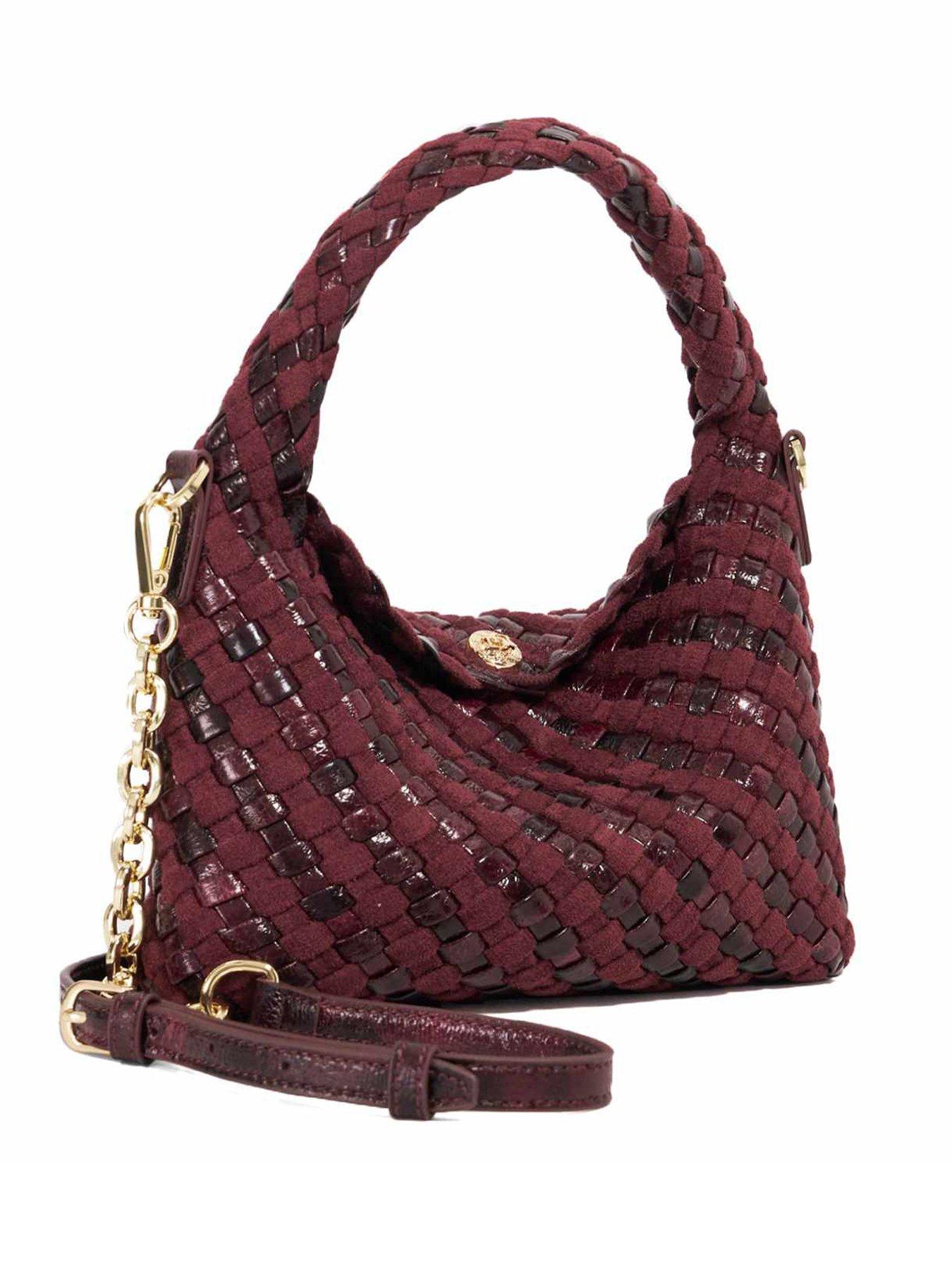 Image 3 of 6 of Dune London Dinkydeliberate Mini Woven Slouch Bag - Purple