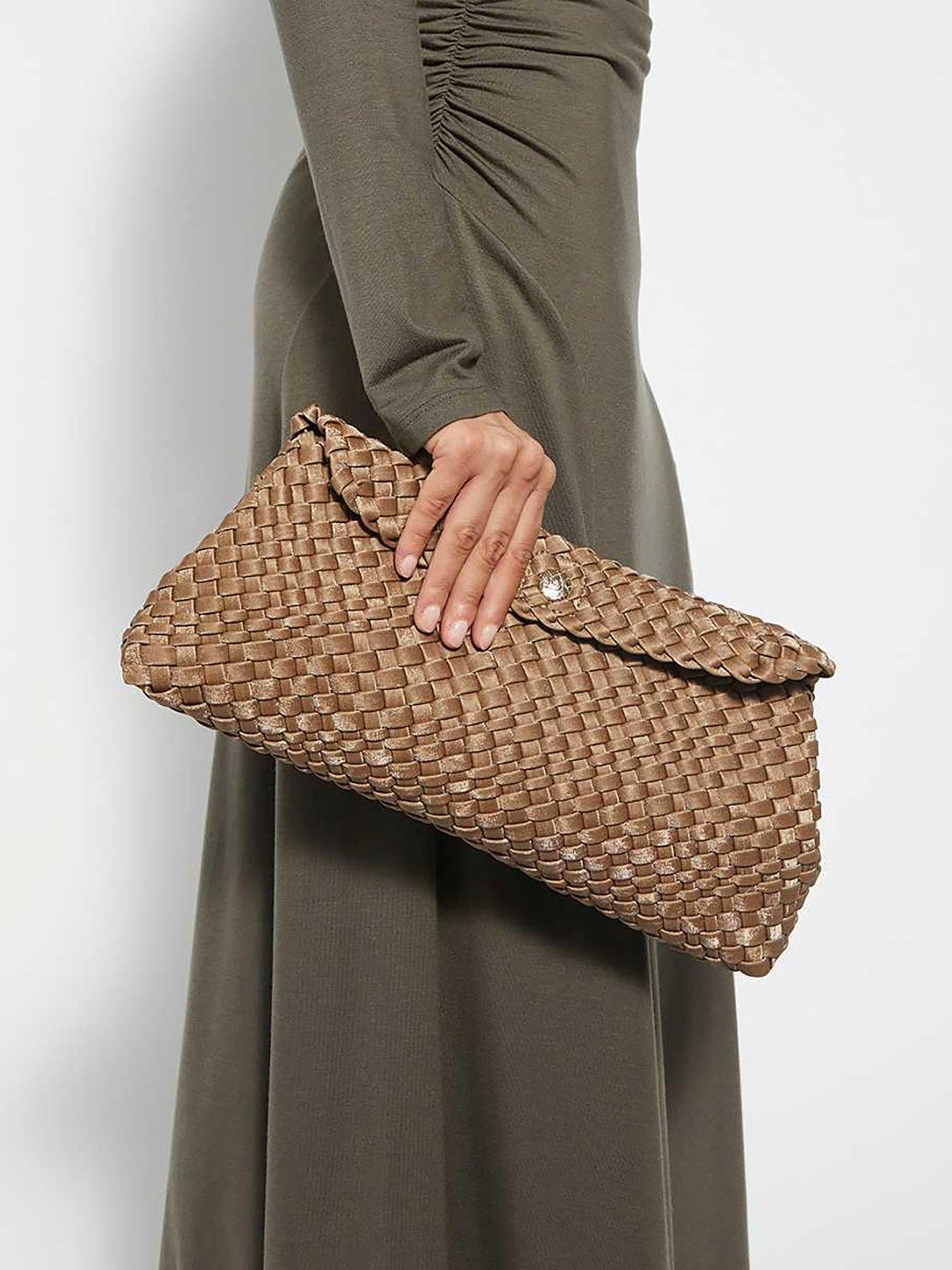 Dune London Encourage Woven Clutch Bag - Dark Gold