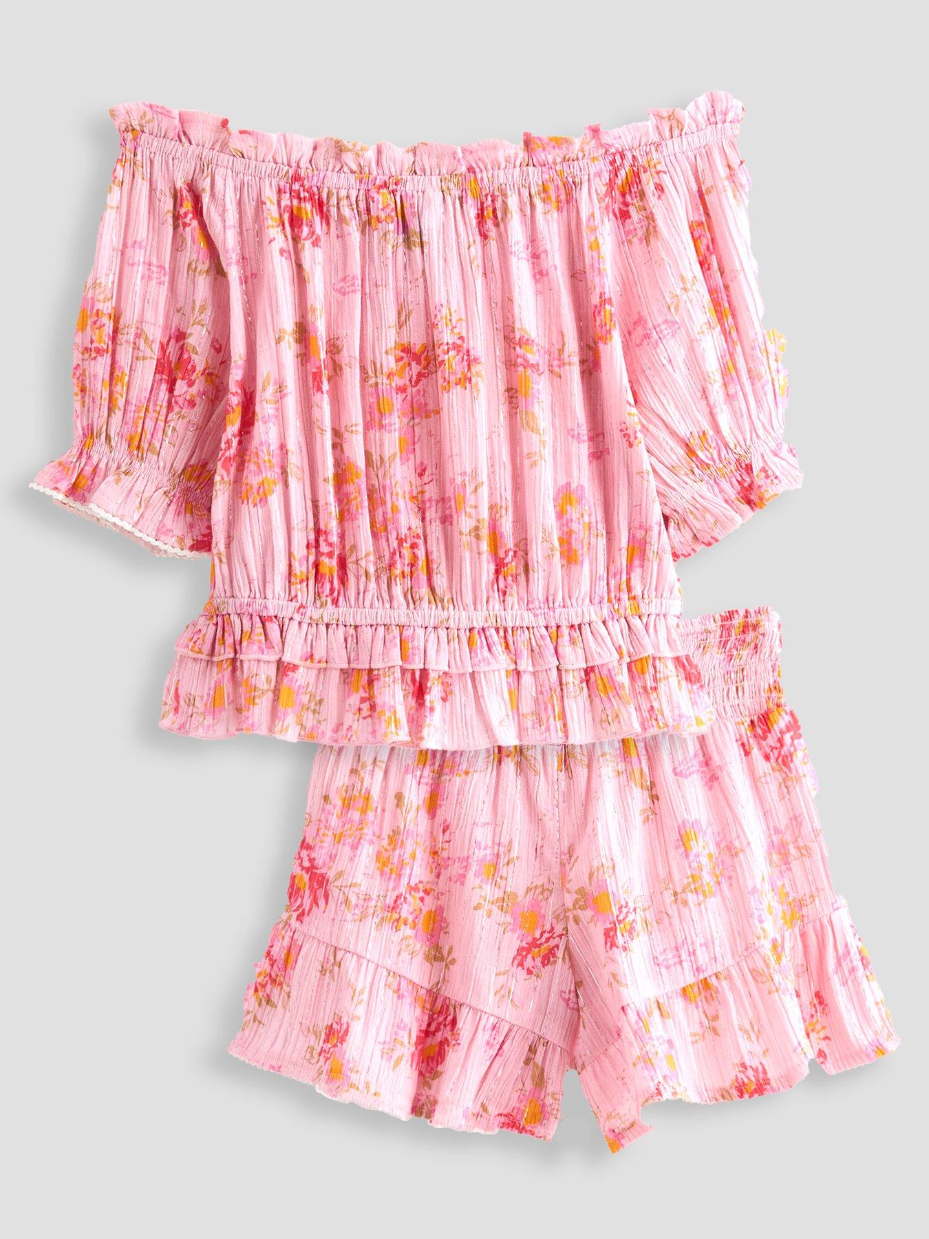 Image 2 of 6 of The Very Collection Girls Tired Short And Top Printed Set - Print
