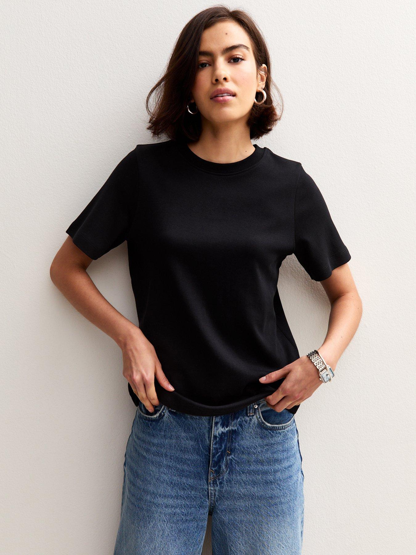 New Look Premium Heavyweight Cotton Relaxed T-Shirt - Black