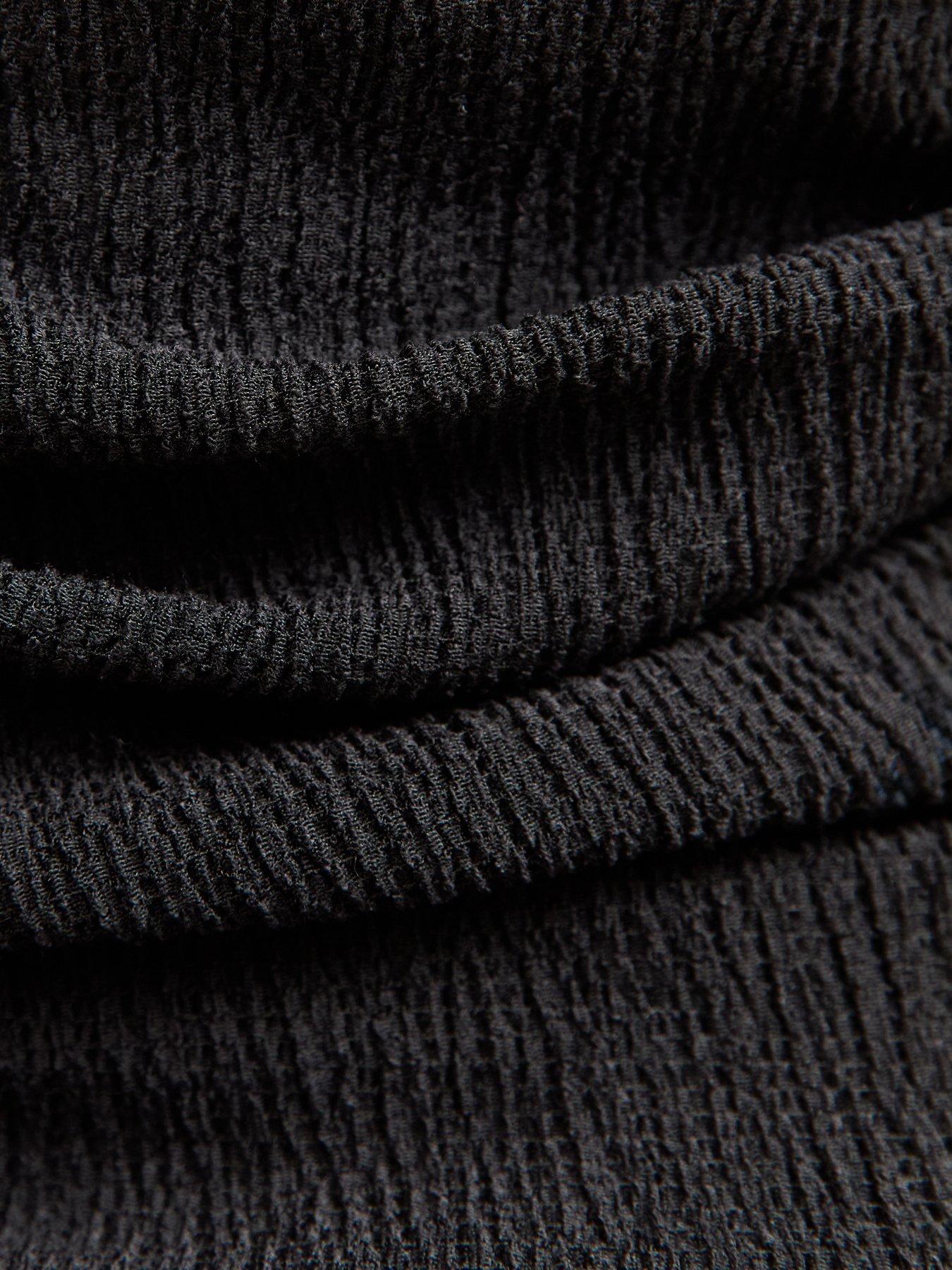 Image 5 of 5 of New Look Textured Jersey Ruched Tank Top - Black