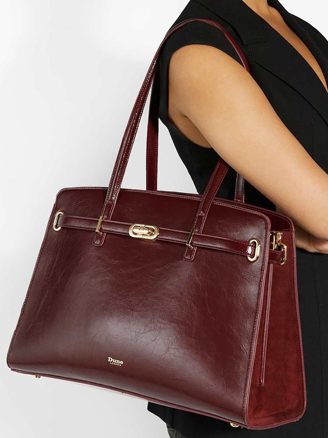 Dune London Define Large Belted Tote - Dark Red