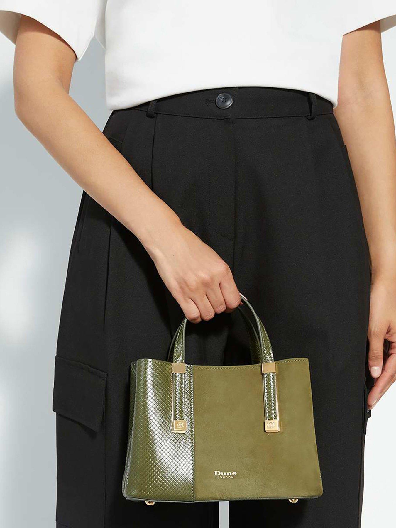Dune London Dinkydorry Mini 3 Part Tote - Dark Green