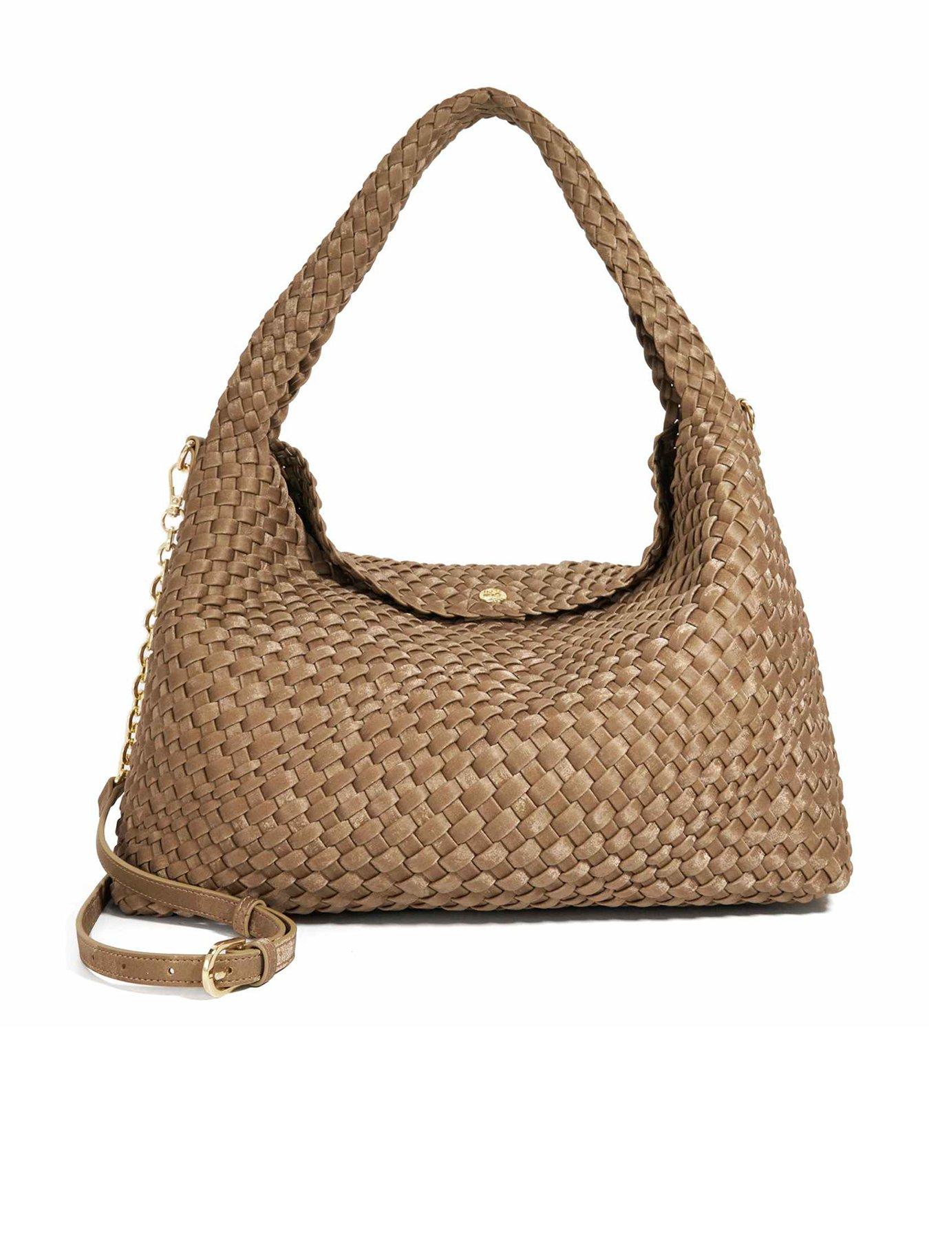 Image 2 of 6 of Dune London Deliberate Large Woven Slouch Bag - Dark Gold