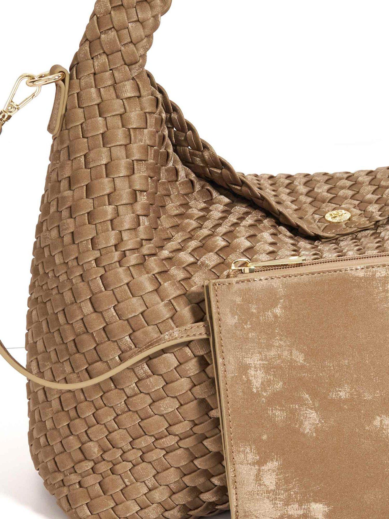 Image 5 of 6 of Dune London Deliberate Large Woven Slouch Bag - Dark Gold