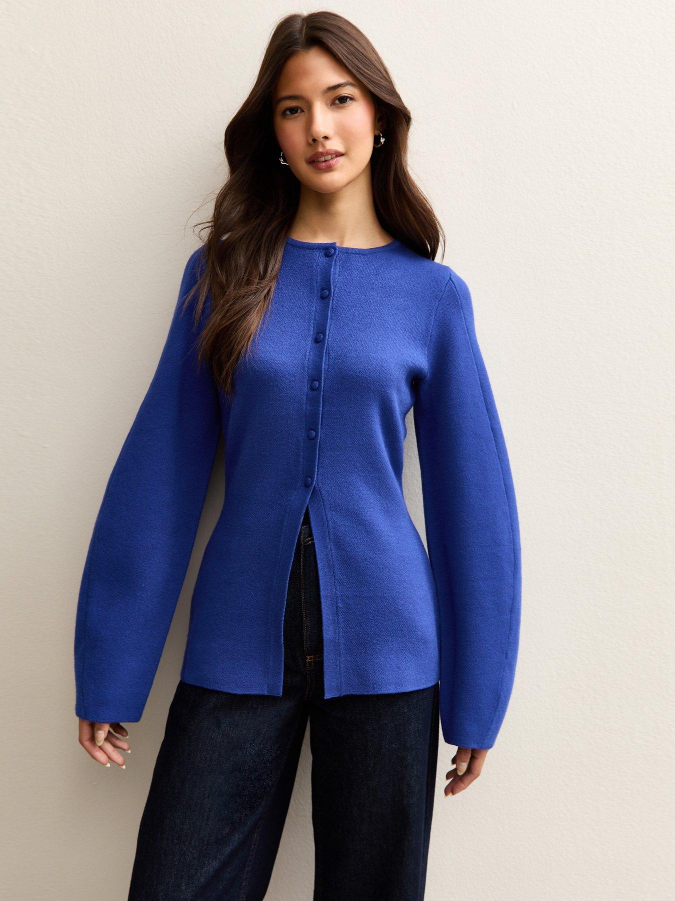 New Look Bright Blue Compact Knit Longline Cardigan | Very